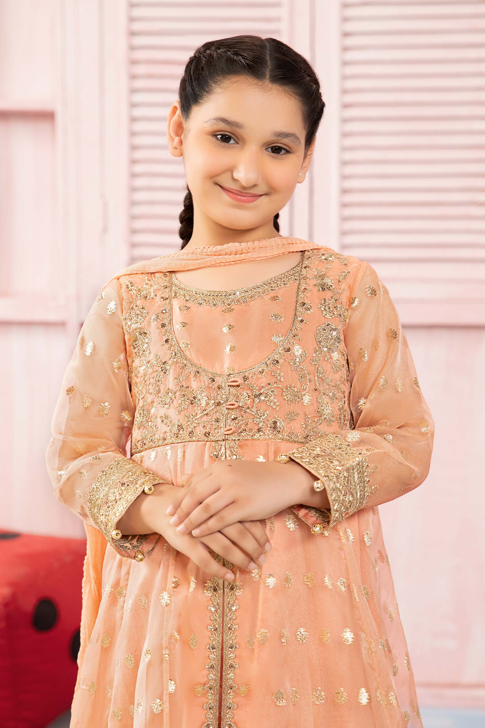3 Piece Embroidered Organza Suit - Image 2