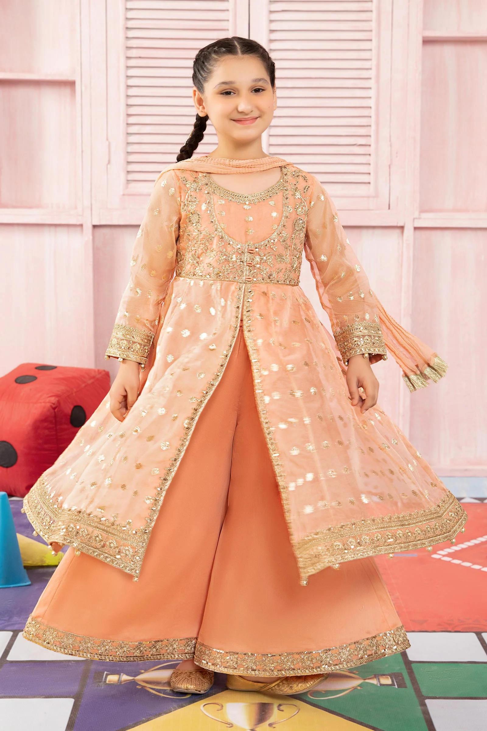3 Piece Embroidered Organza Suit - Image 3