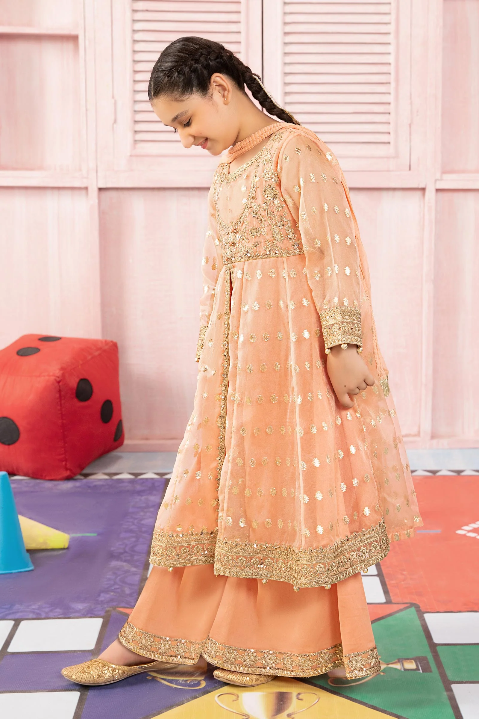 3 Piece Embroidered Organza Suit - Image 5