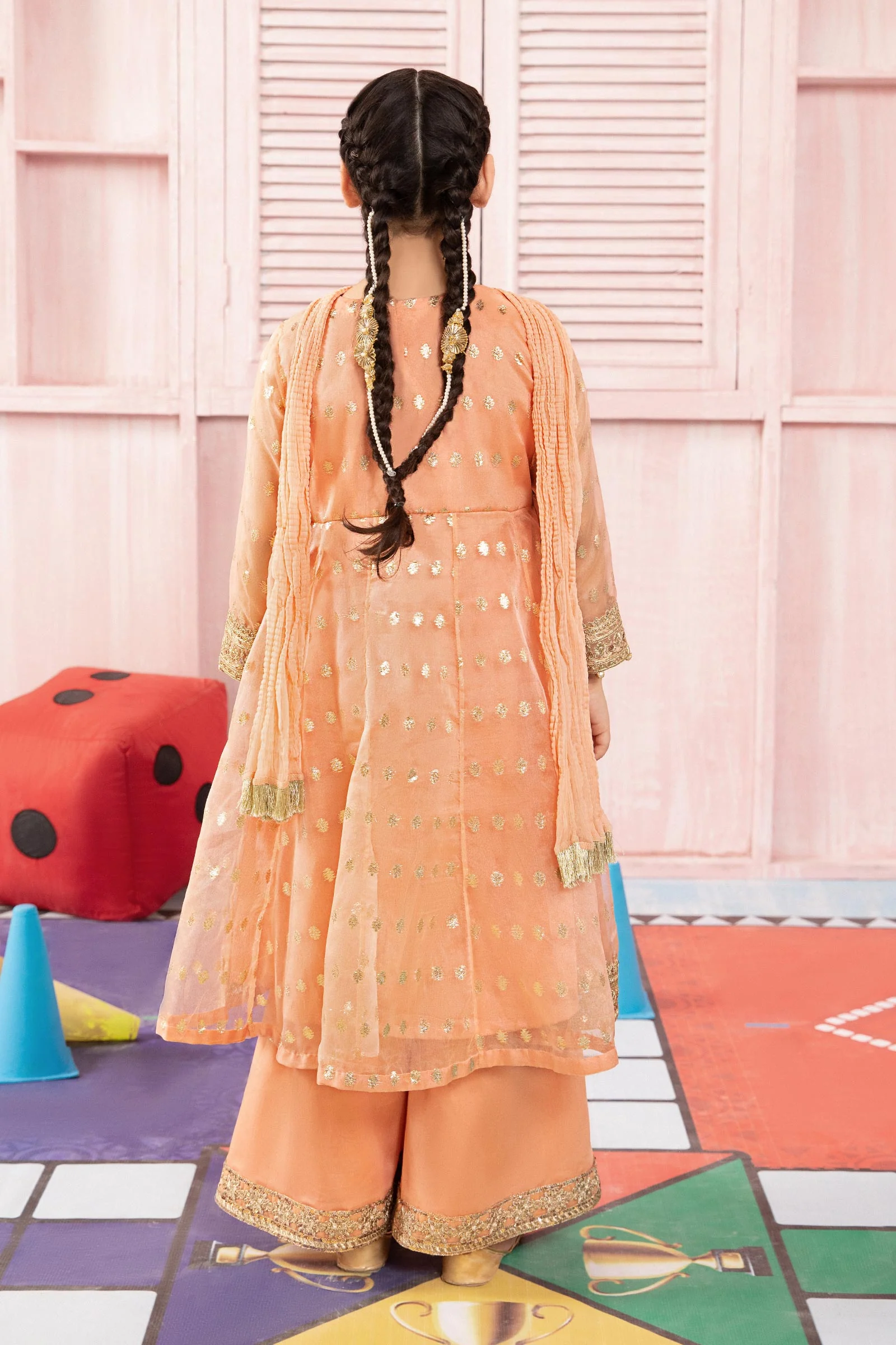 3 Piece Embroidered Organza Suit - Image 6