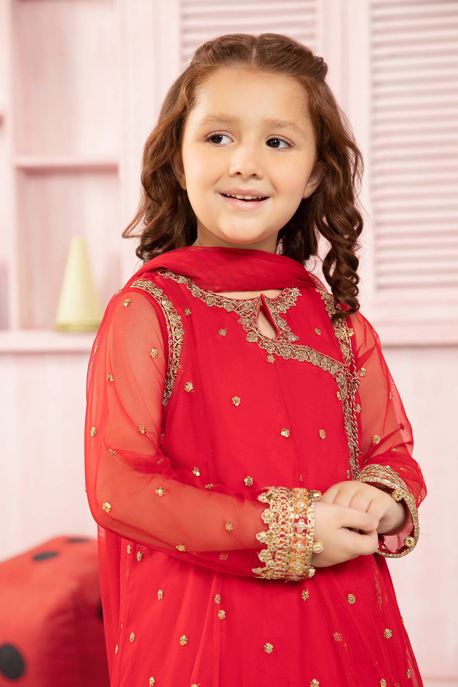 3 Piece Embroidered Net Suit - Image 2