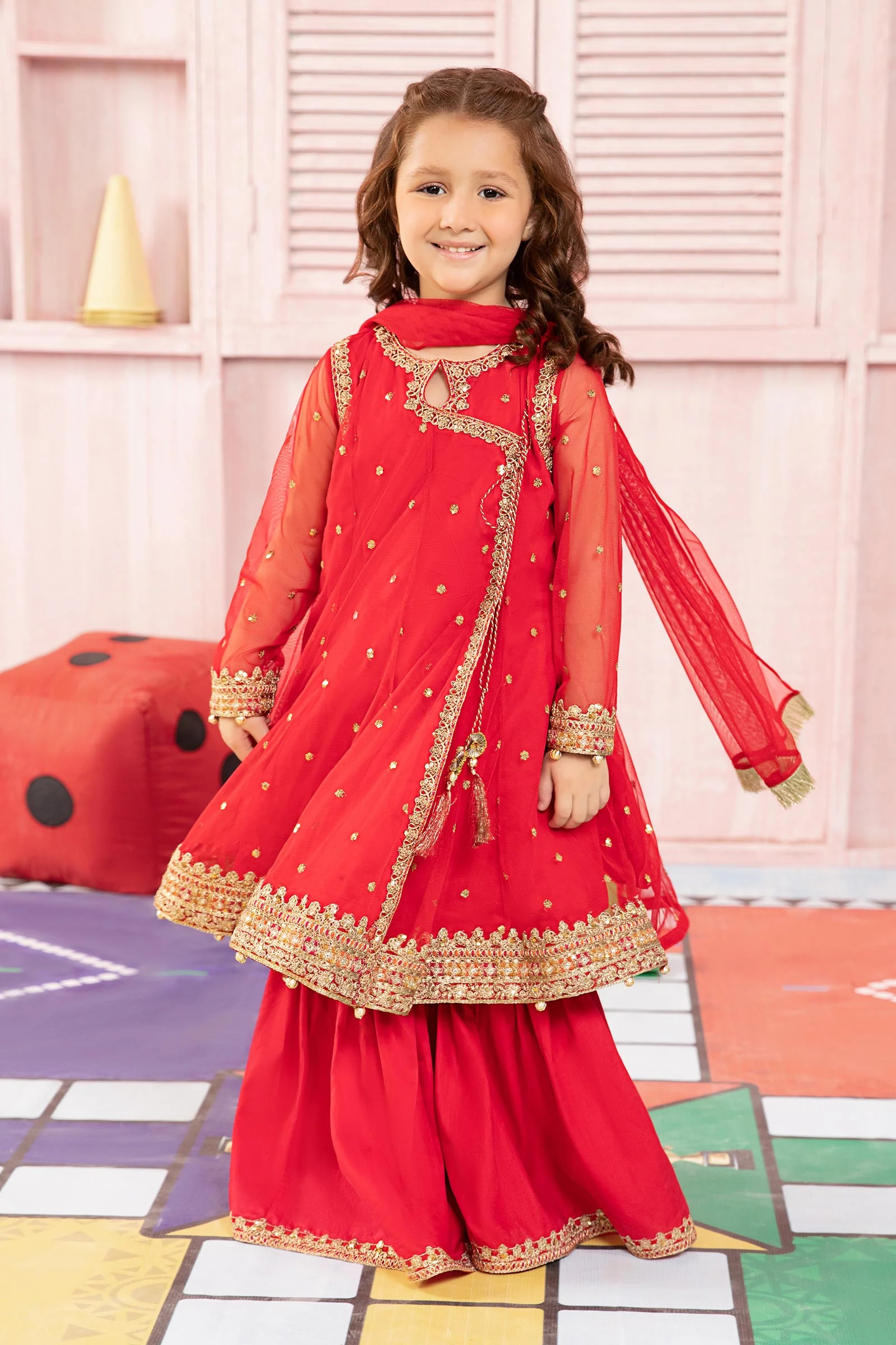 3 Piece Embroidered Net Suit - Image 4