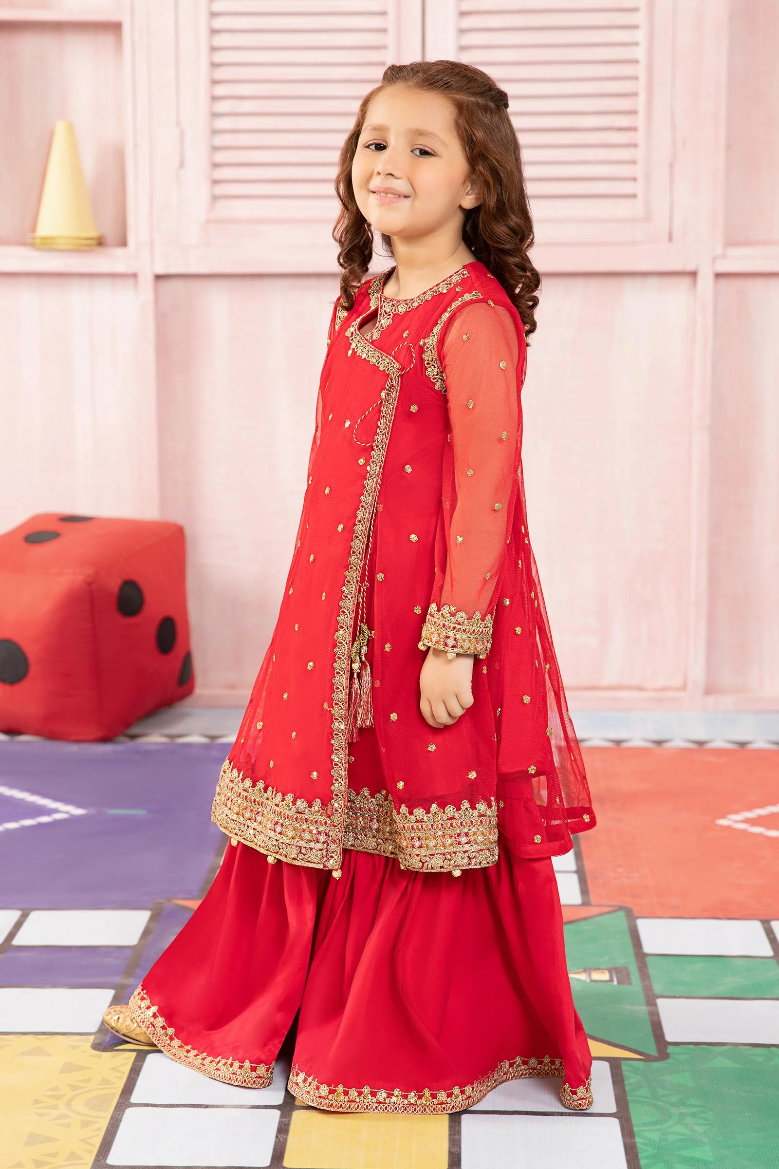 3 Piece Embroidered Net Suit - Image 5