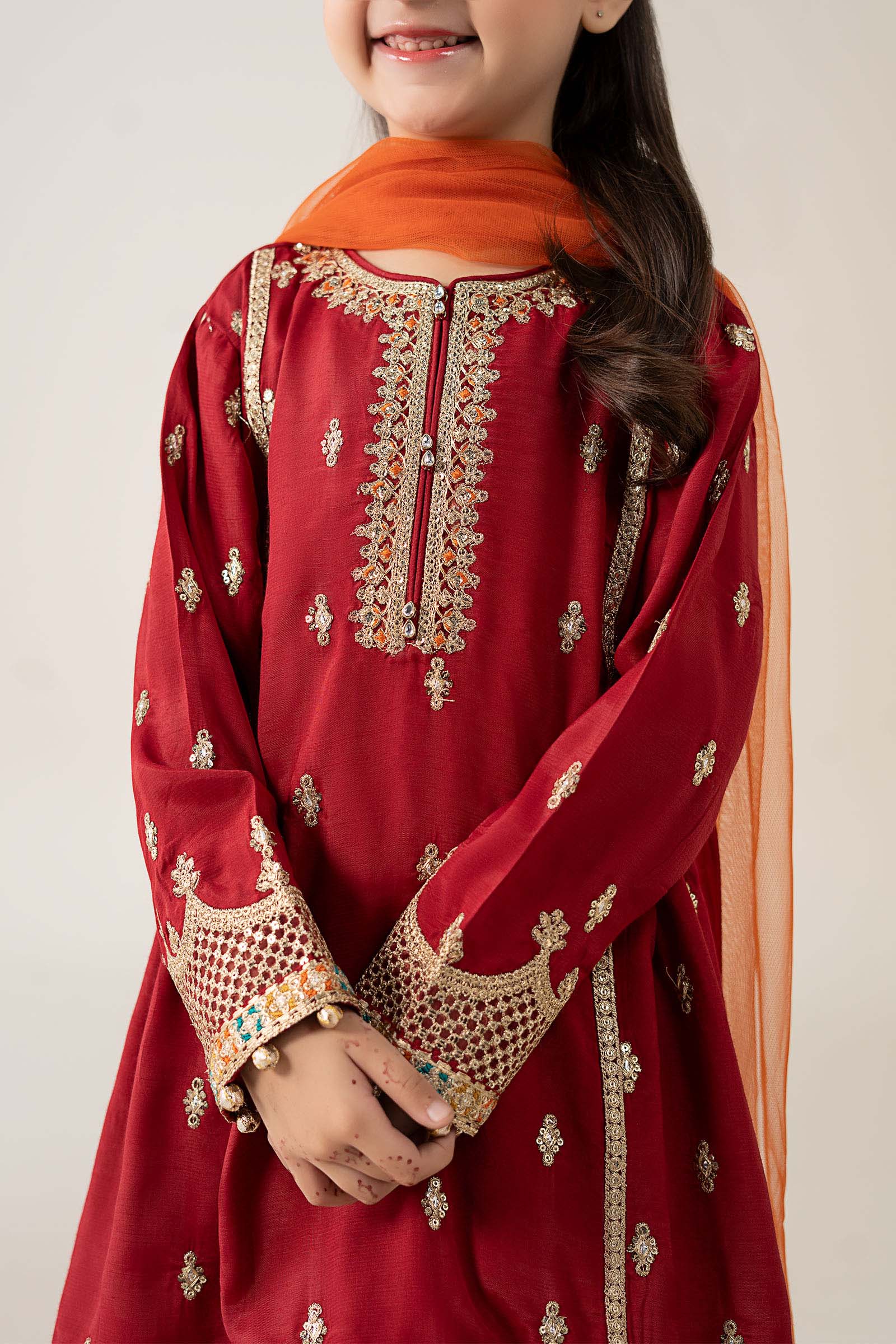 3 Piece Embroidered PK Raw Silk Suit - Image 11