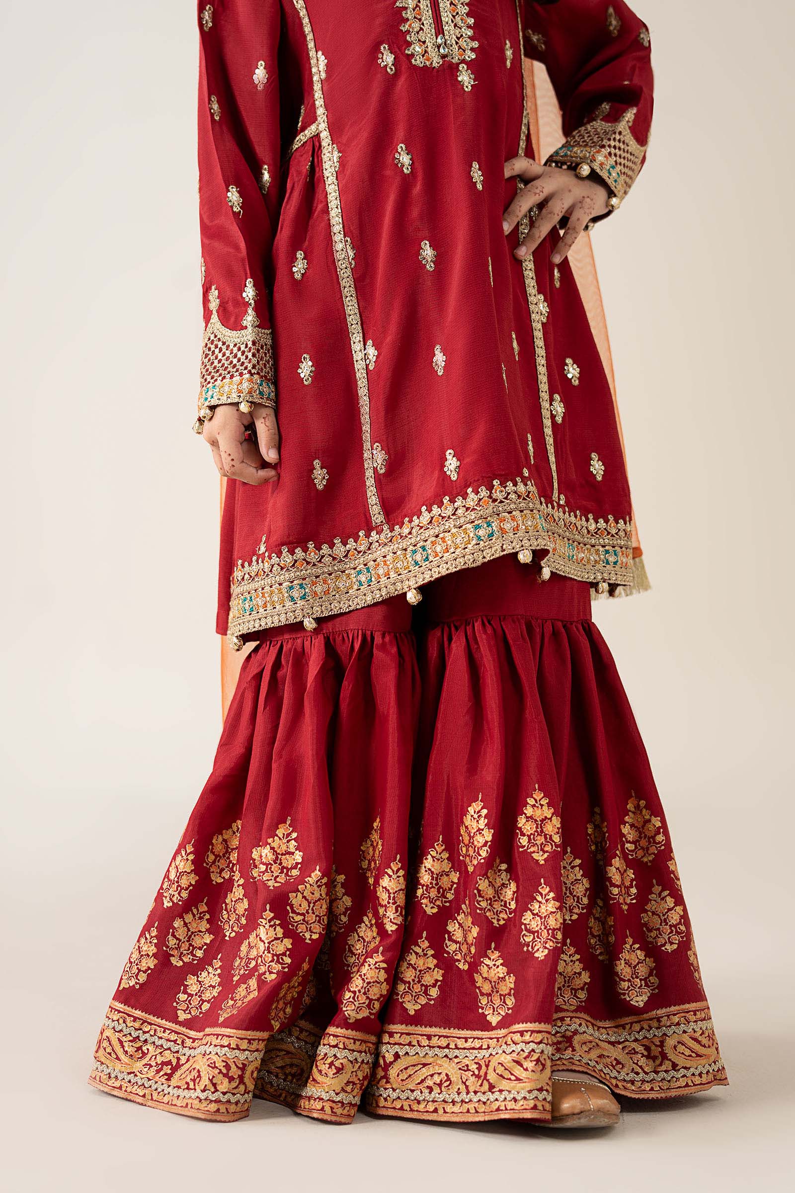 3 Piece Embroidered PK Raw Silk Suit - Image 8