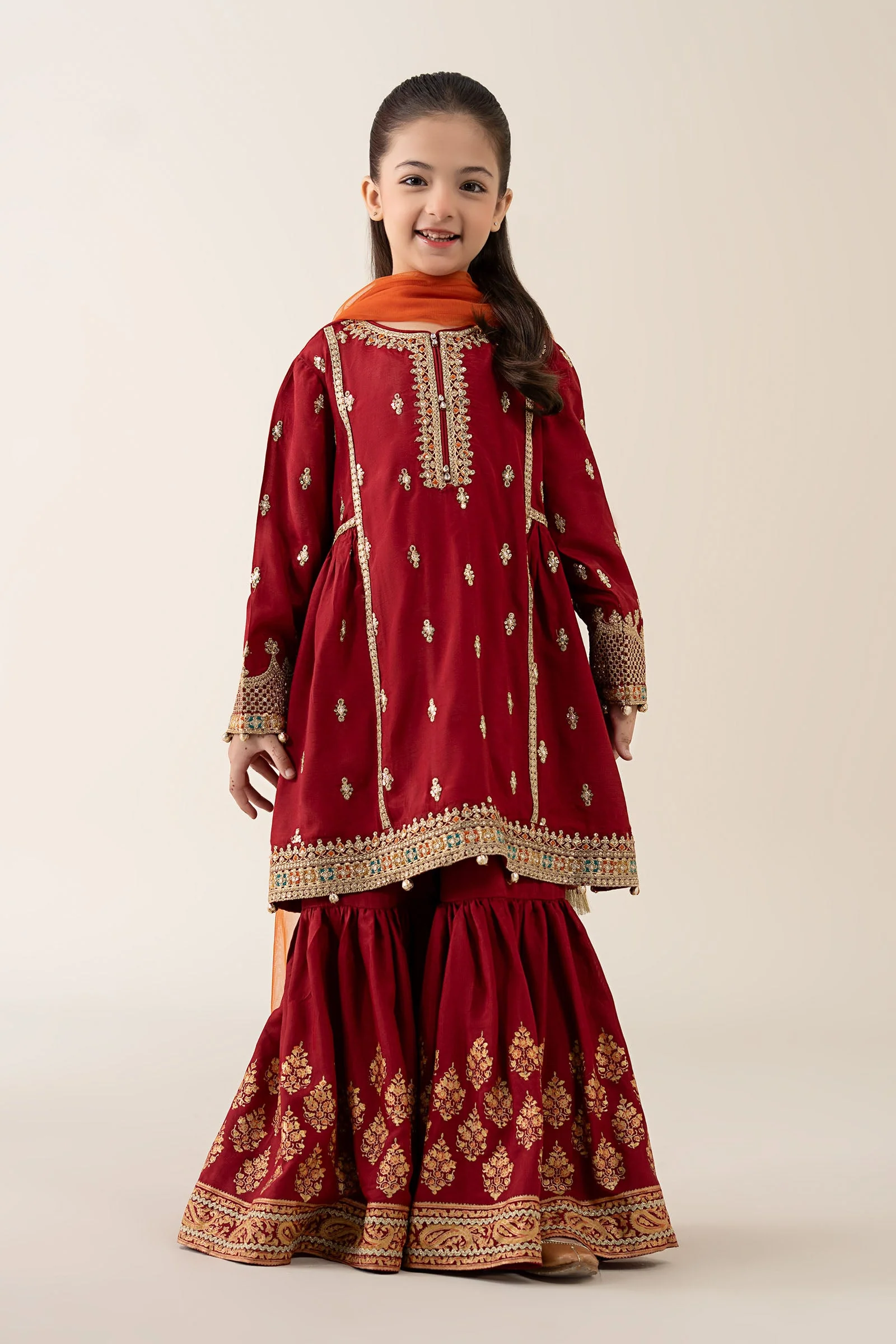 3 Piece Embroidered PK Raw Silk Suit - Image 9