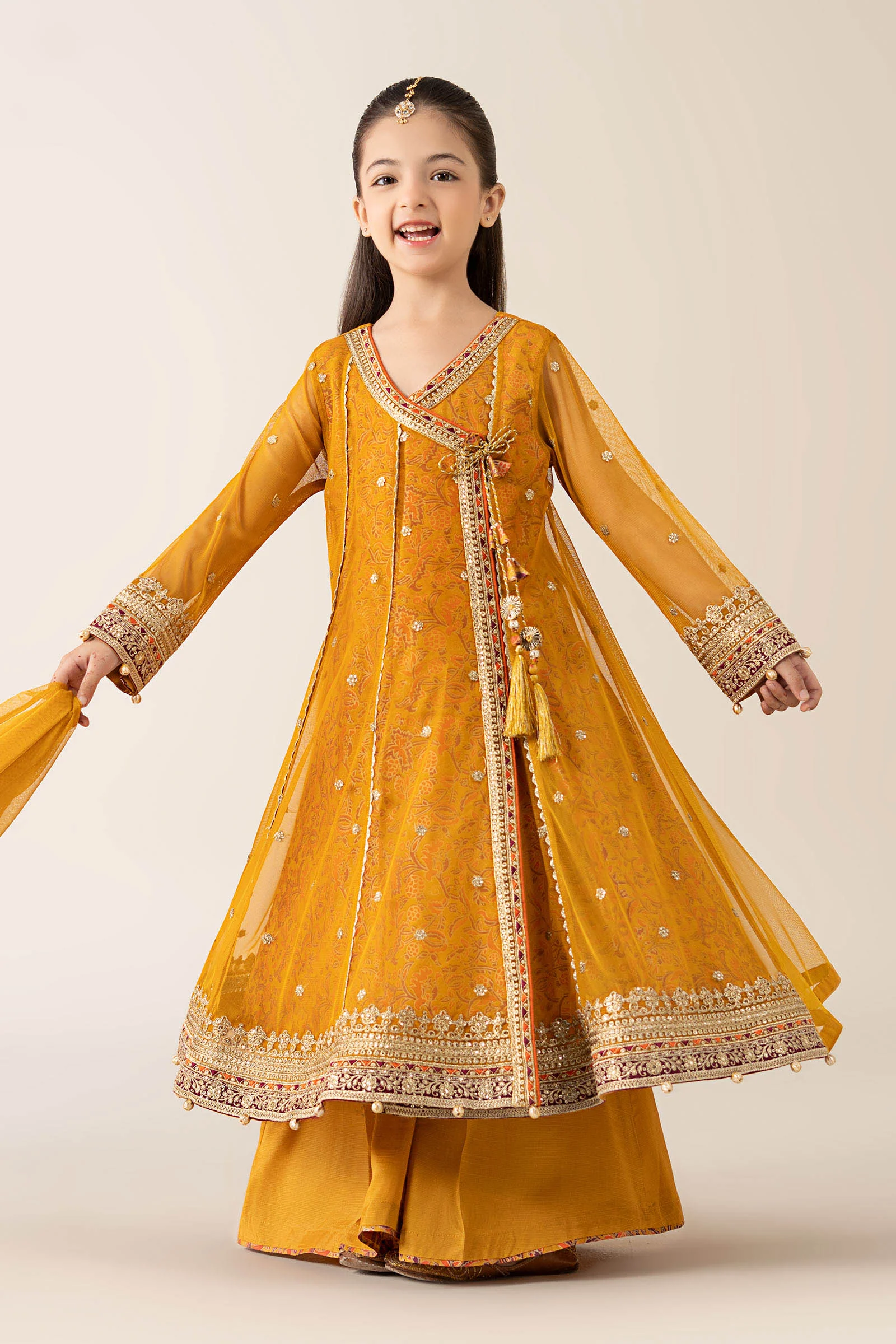 3 Piece Embroidered Poly Net Suit - Image 5