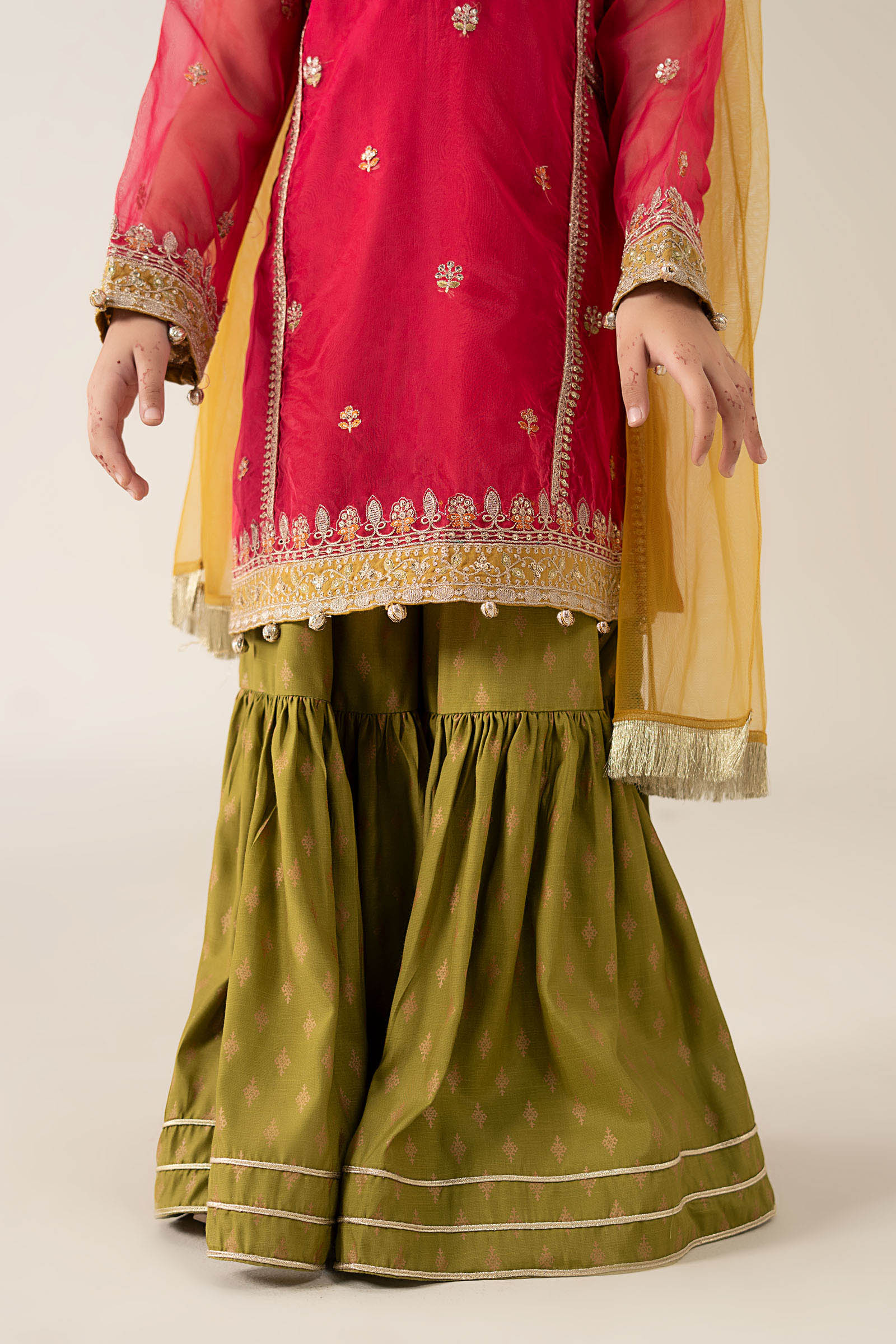 3 Piece Embroidered Poly Organza Suit - Image 4