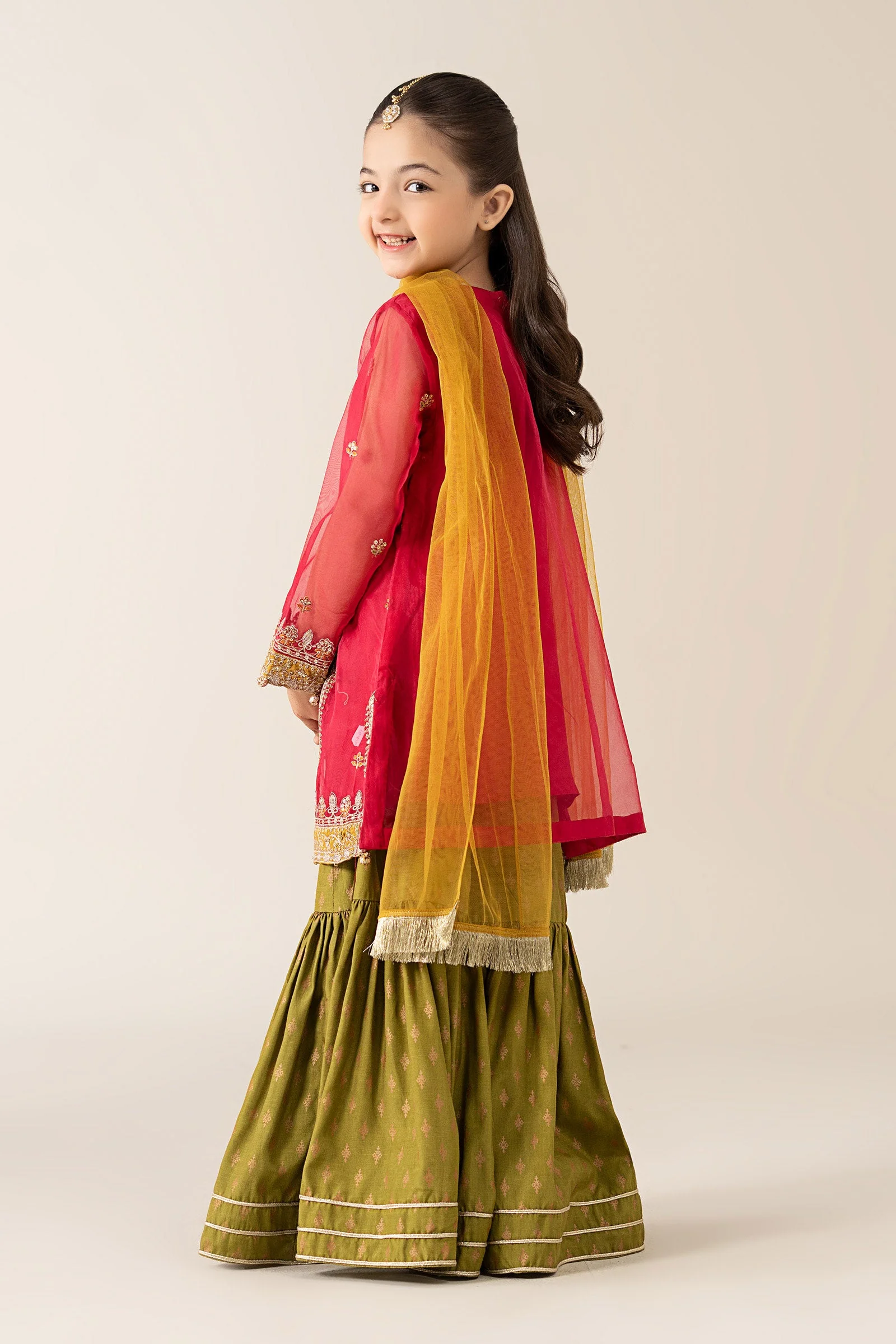3 Piece Embroidered Poly Organza Suit - Image 7