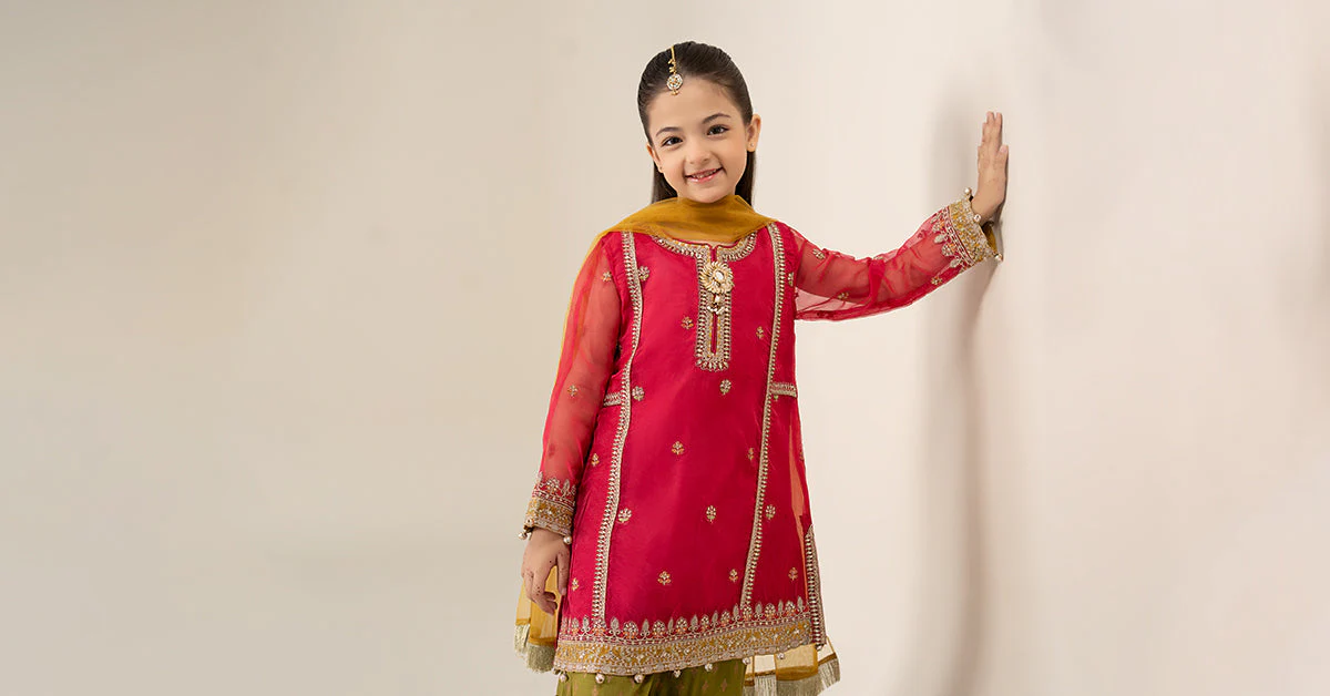 3 Piece Embroidered Poly Organza Suit - Image 8