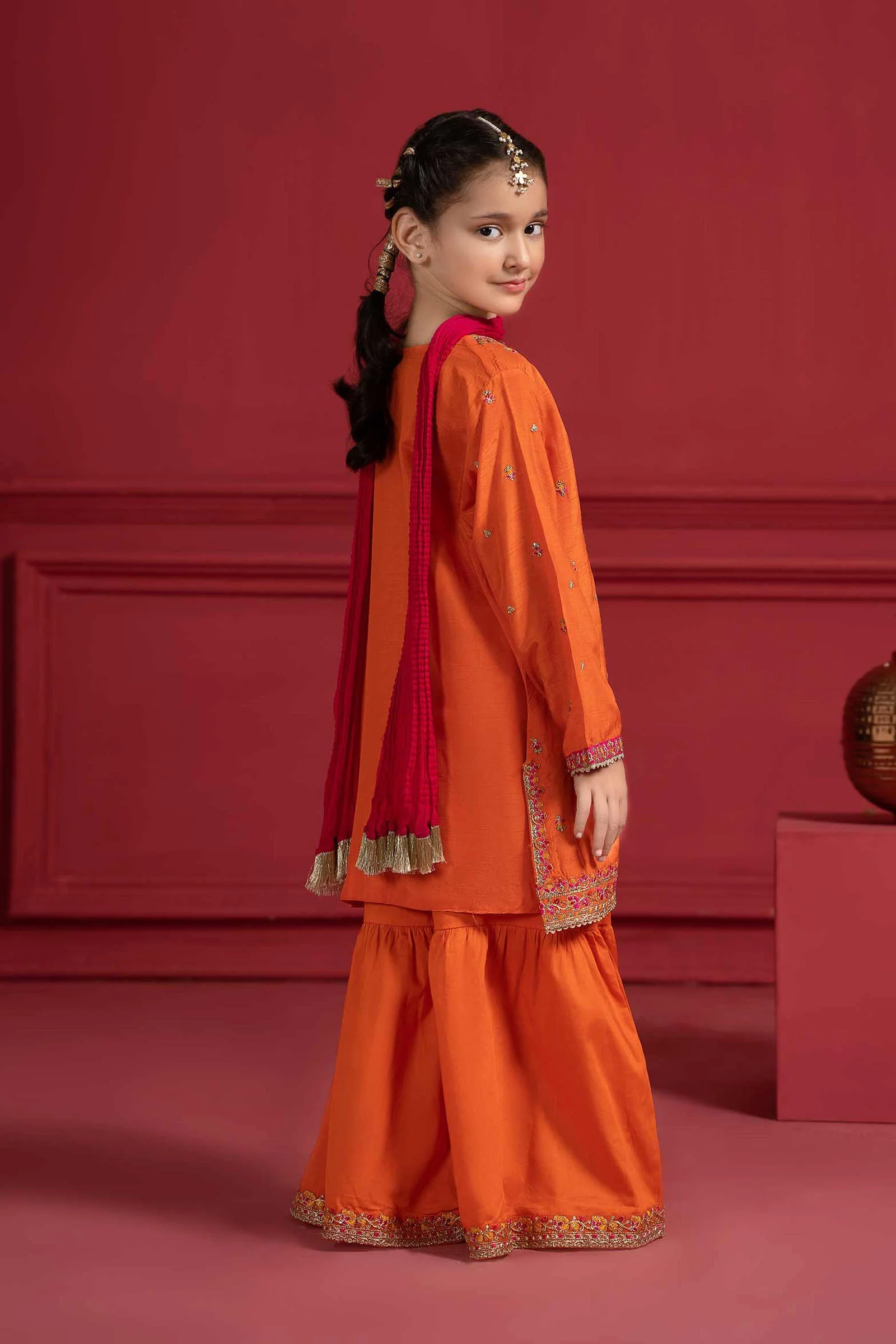 3 Piece Embroidered Silk Suit - Image 11