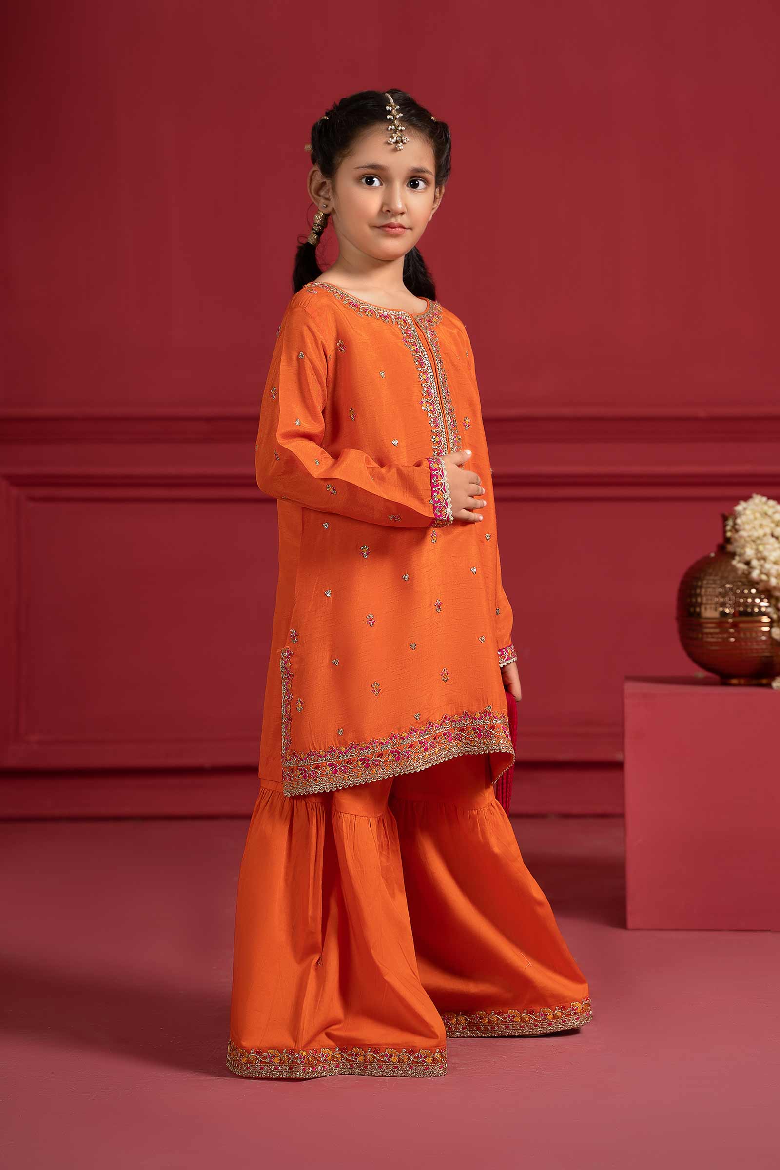 3 Piece Embroidered Silk Suit - Image 12