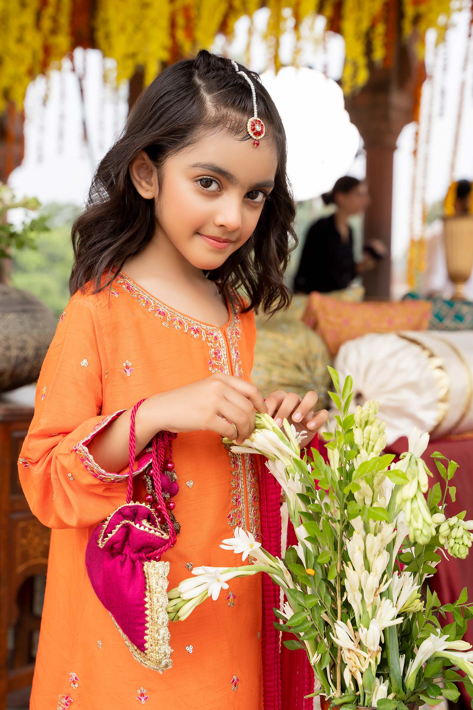 3 Piece Embroidered Silk Suit - Image 3
