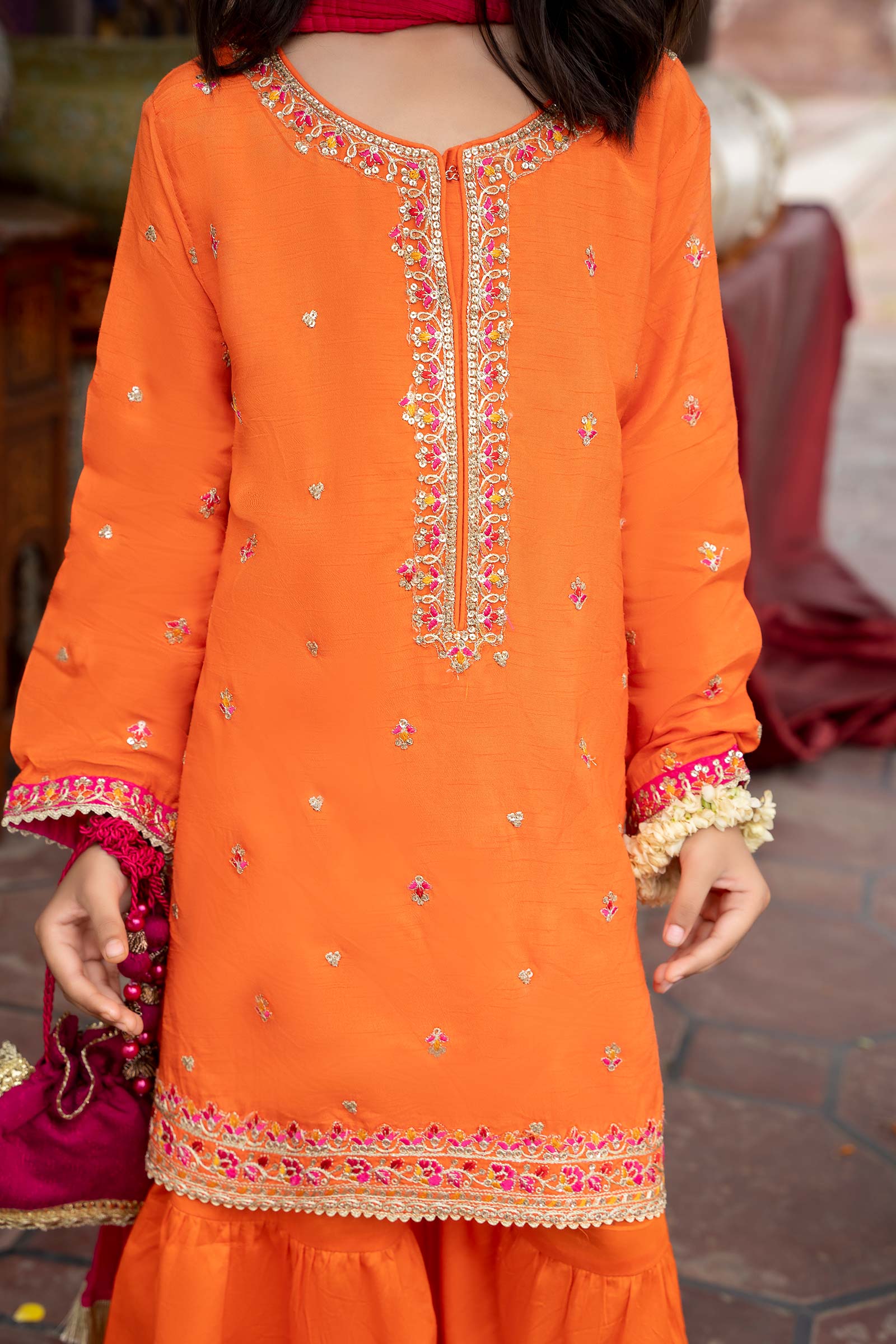 3 Piece Embroidered Silk Suit - Image 4