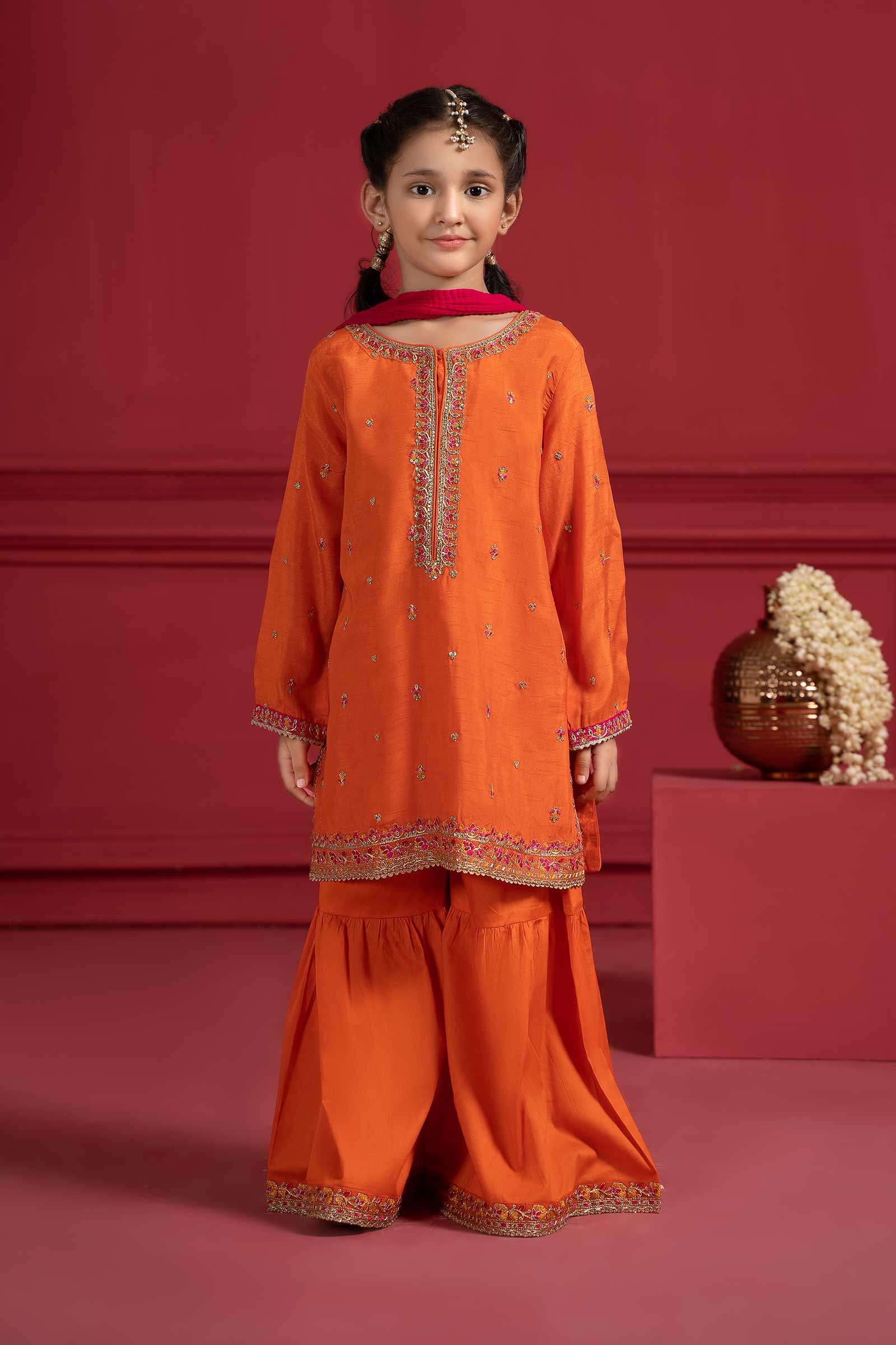 3 Piece Embroidered Silk Suit - Image 8