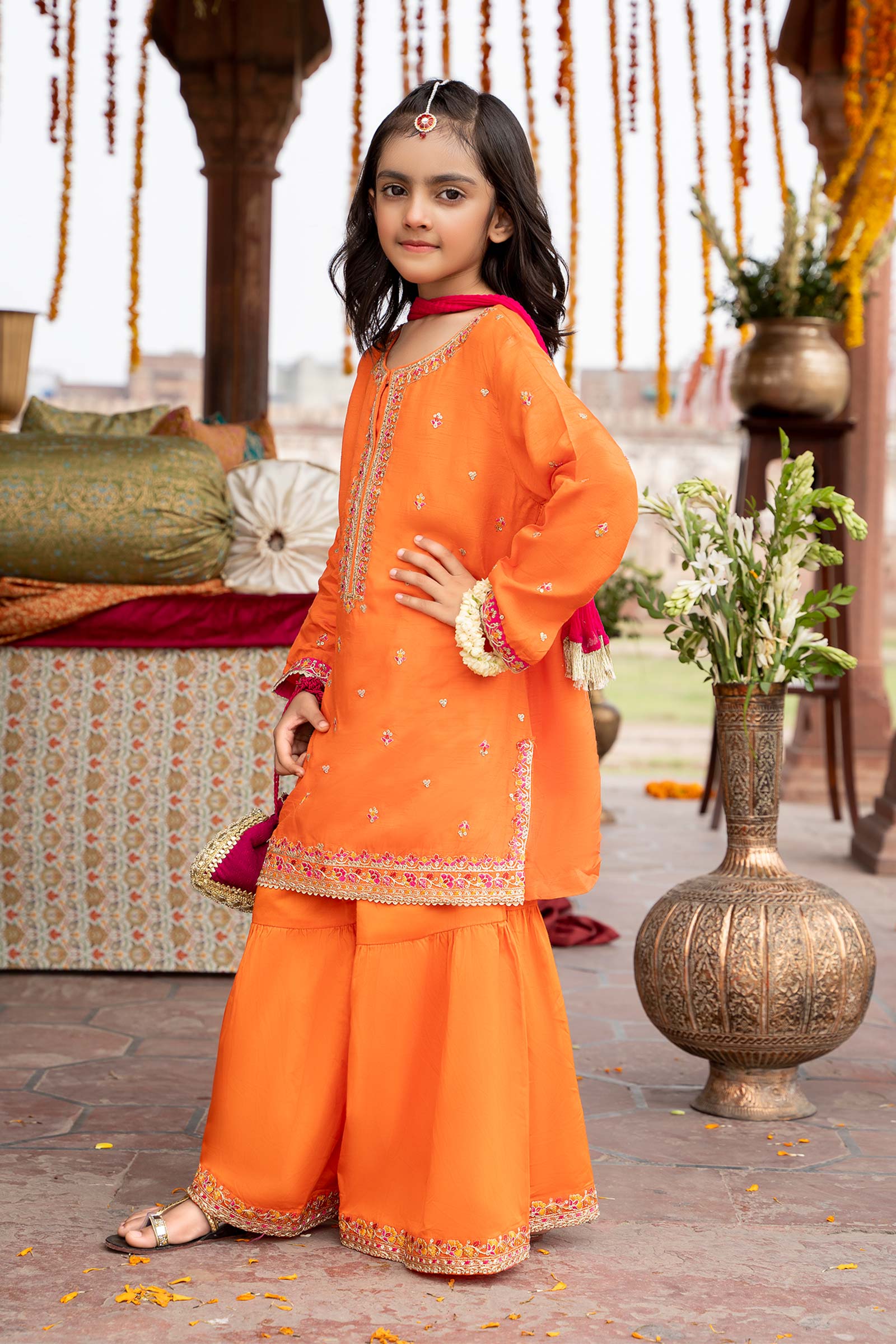 3 Piece Embroidered Silk Suit - Image 9