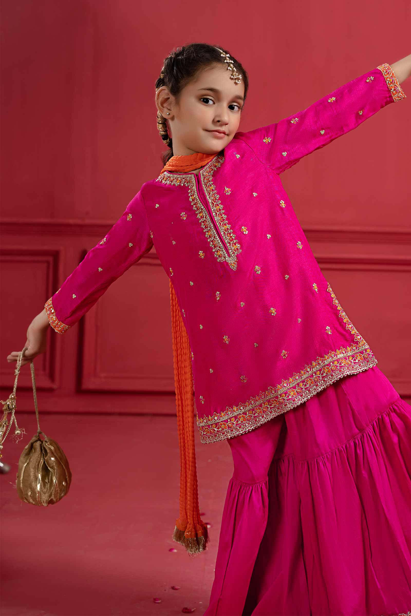 3 Piece Embroidered Silk Suit - Image 2