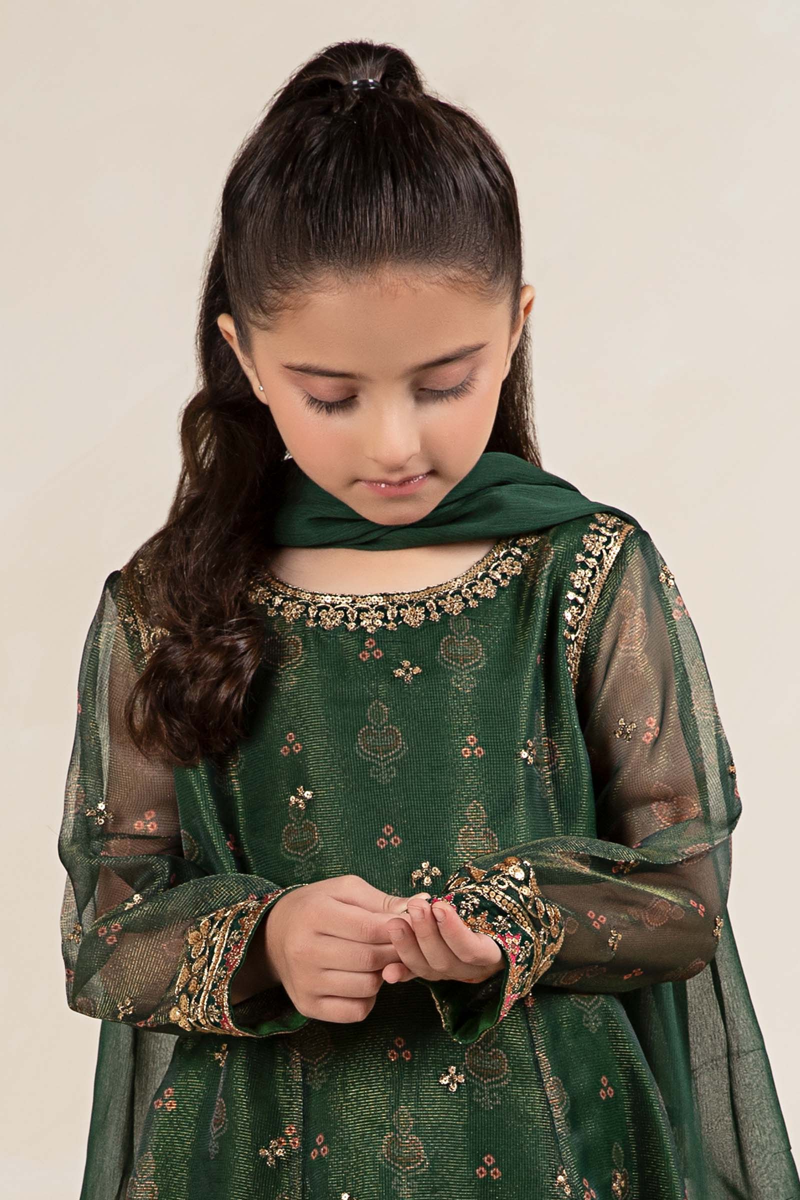 3 Piece Embroidered Cotton Net Suit - Image 2