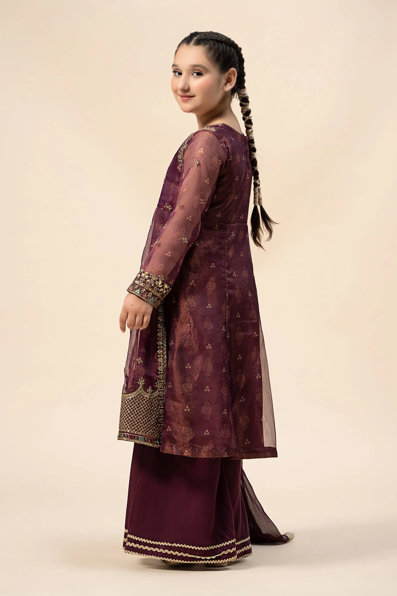 3 Piece Embroidered Cotton Net Suit - Image 5