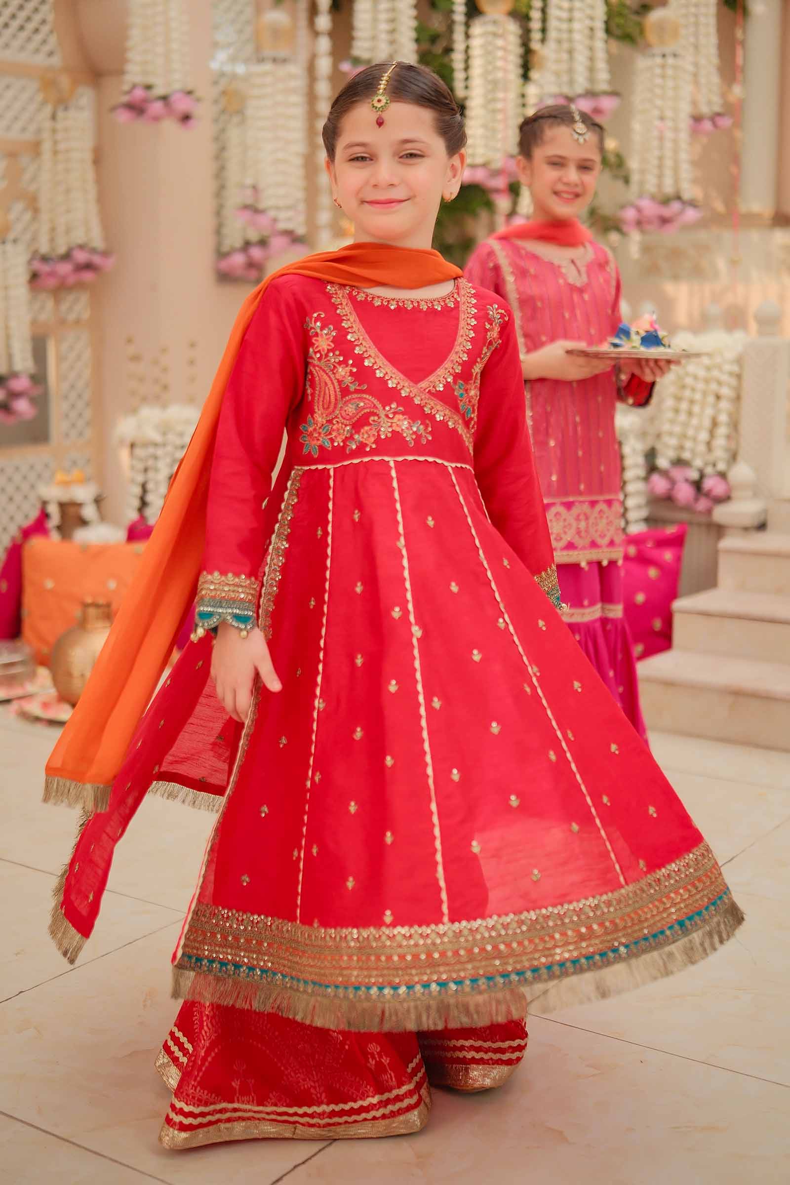 3 Piece Embroidered Raw Silk Suit - Image 2