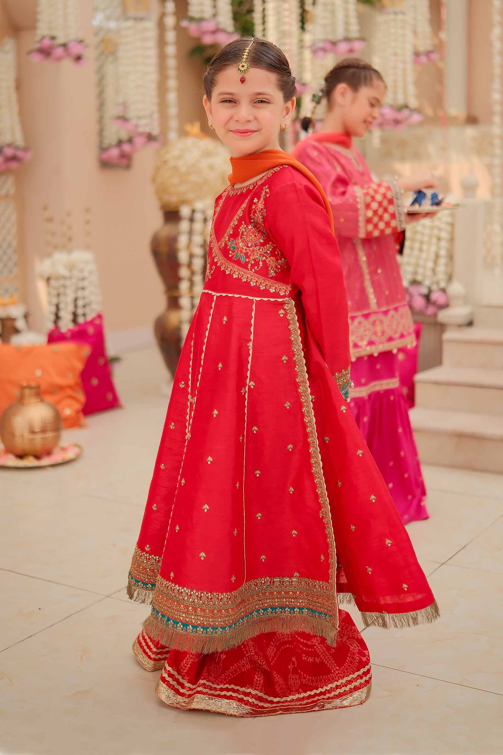 3 Piece Embroidered Raw Silk Suit - Image 3