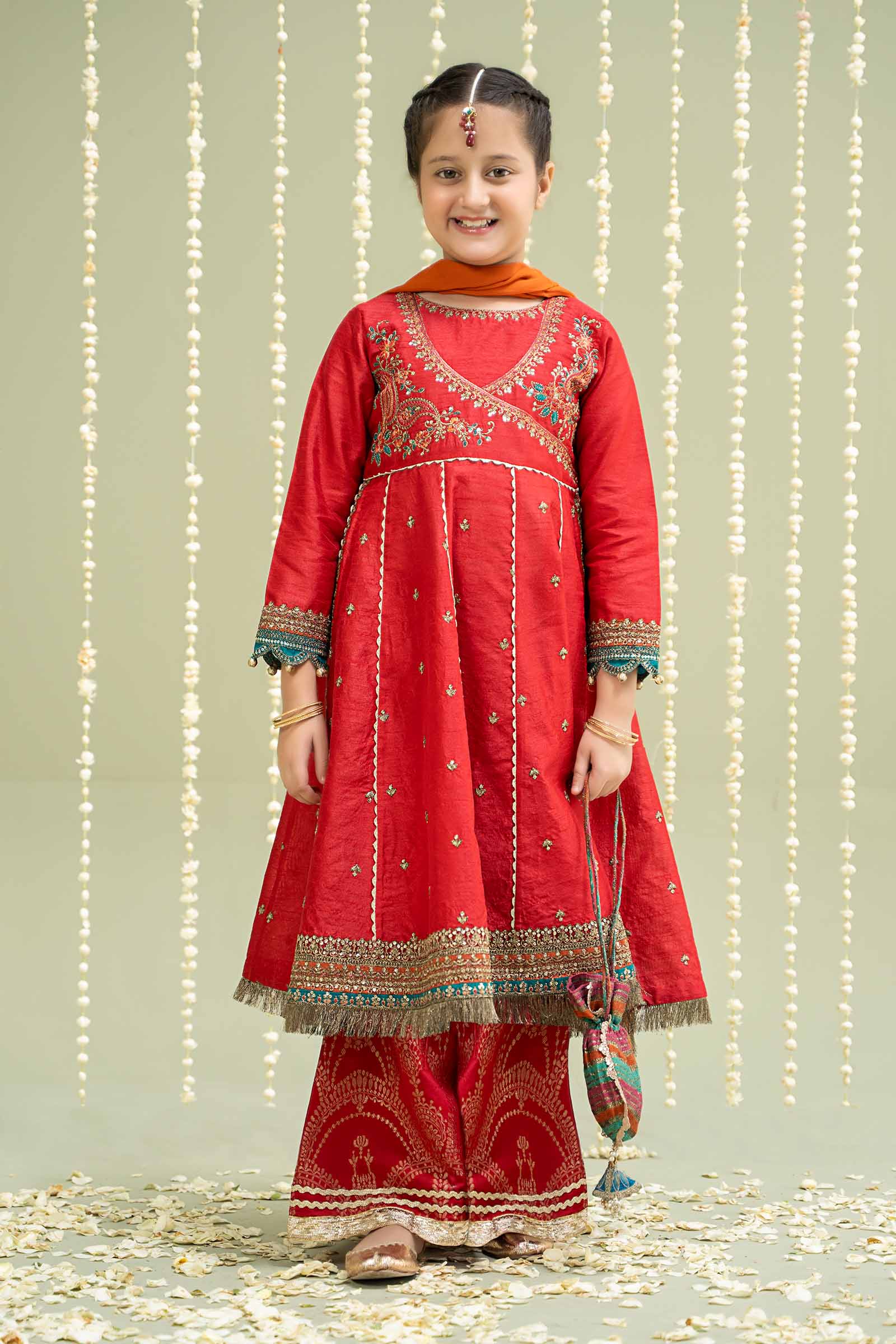 3 Piece Embroidered Raw Silk Suit - Image 4