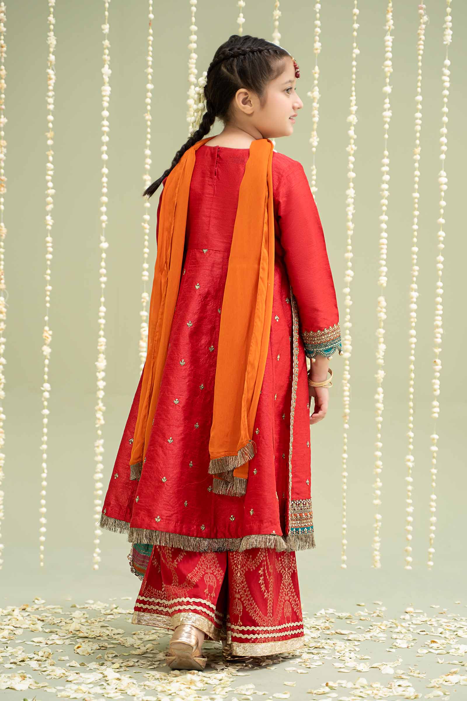 3 Piece Embroidered Raw Silk Suit - Image 7