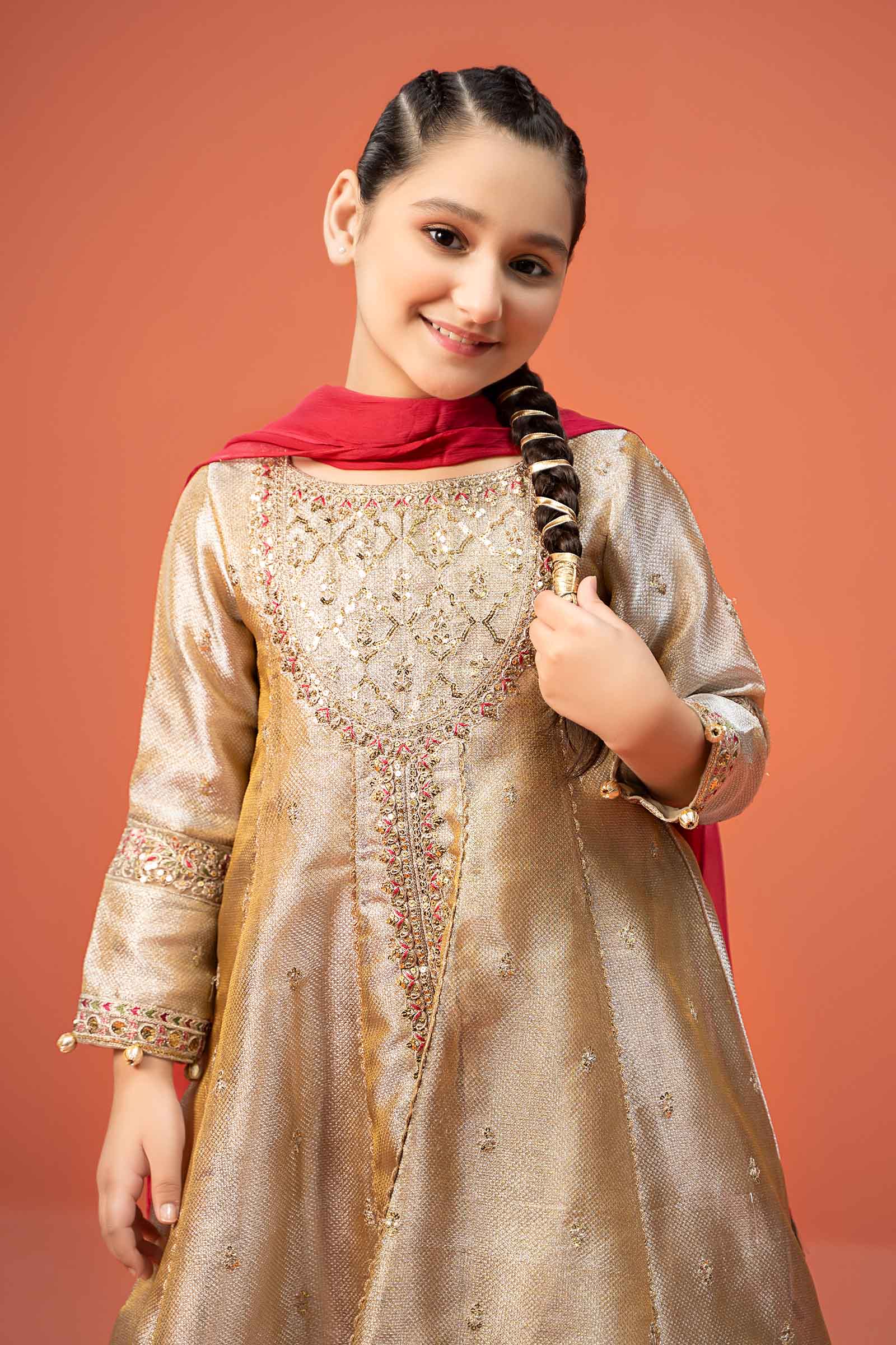 3 Piece Embroidered Zari jacquard Suit - Image 2