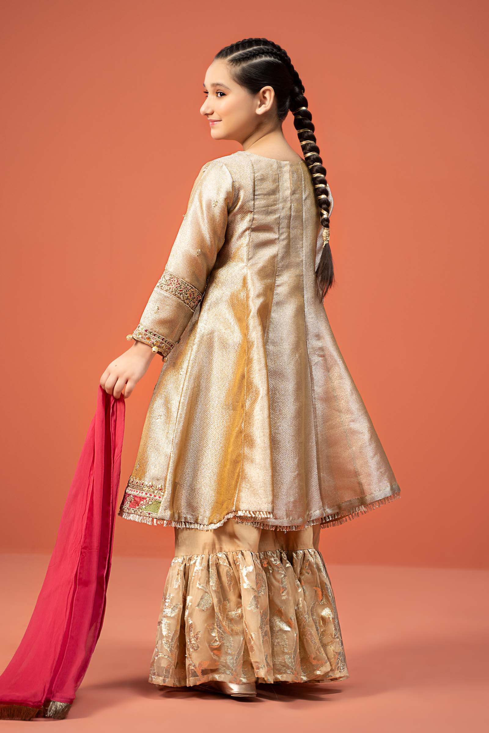 3 Piece Embroidered Zari jacquard Suit - Image 6