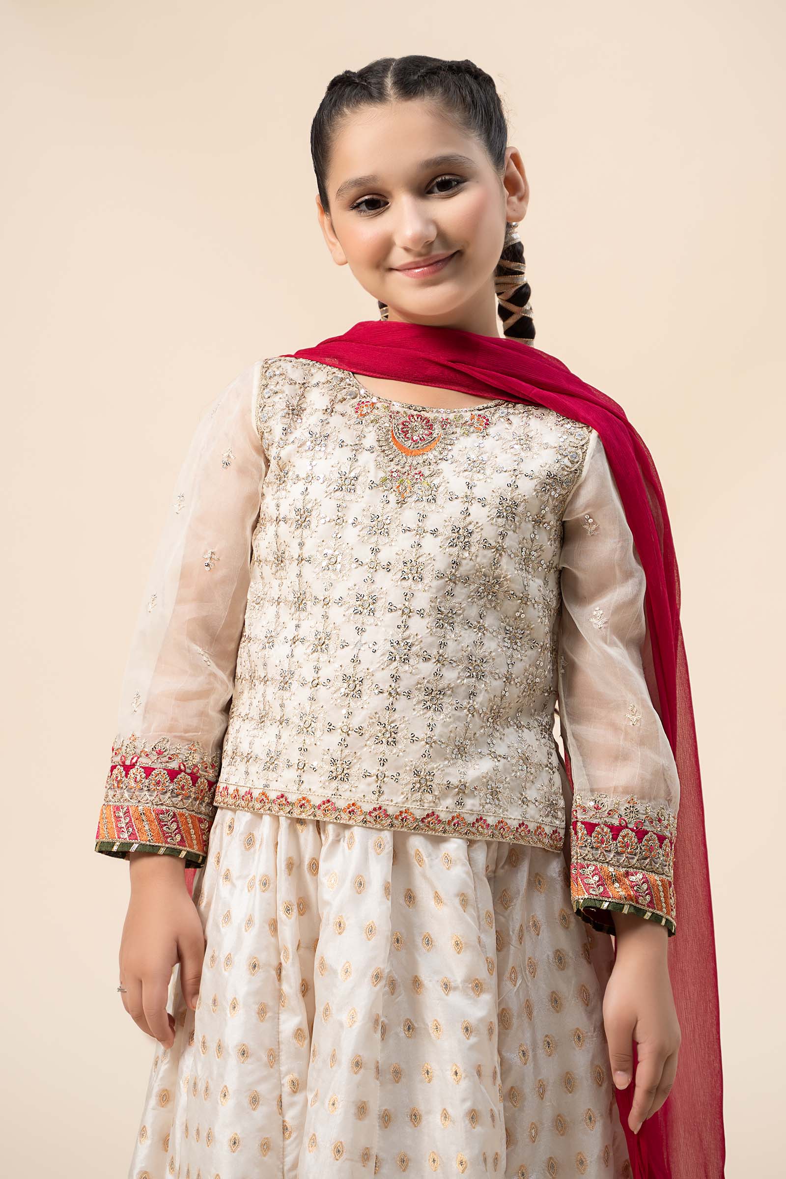 3 Piece Embroidered Organza Suit - Image 2