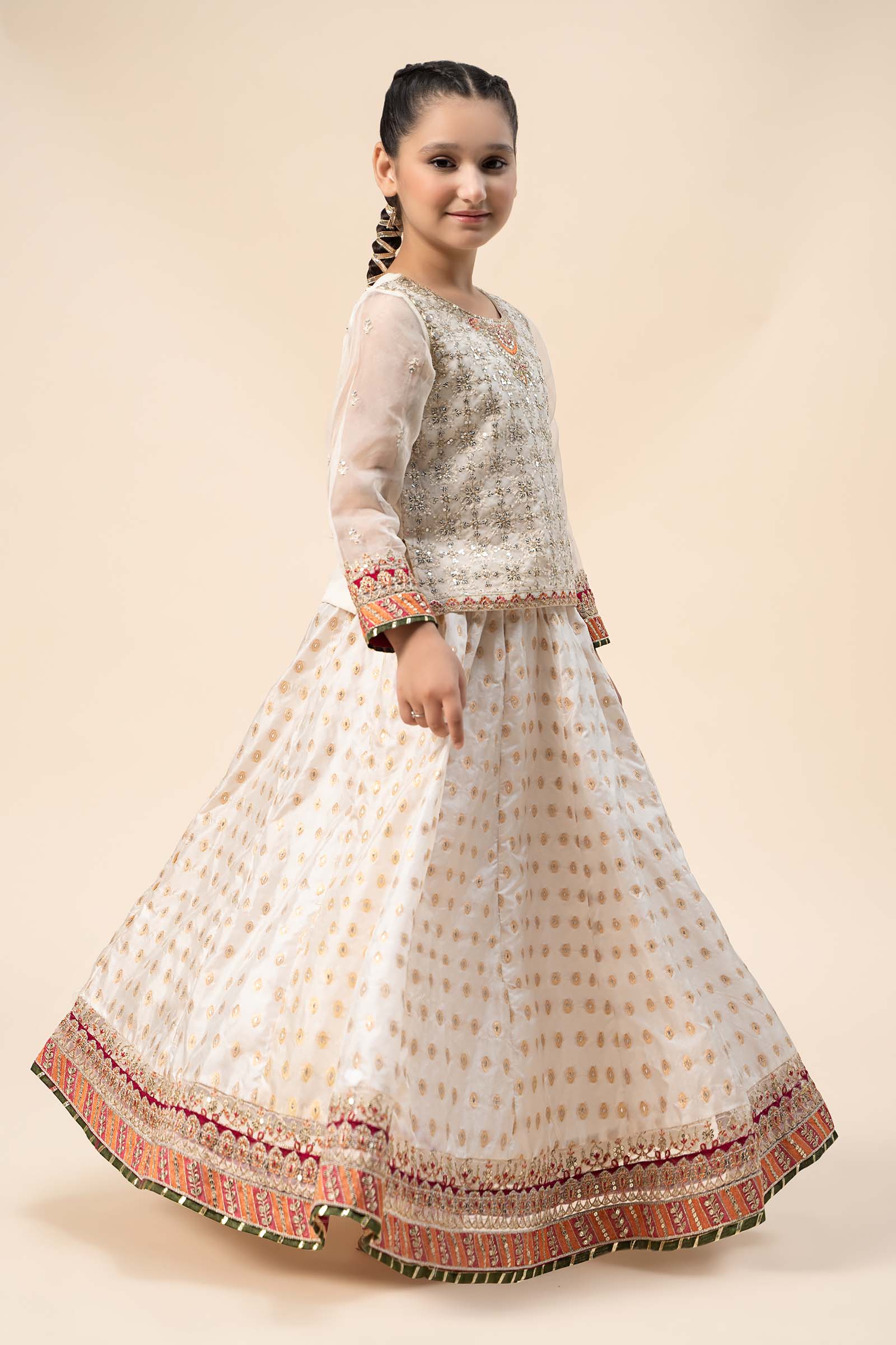 3 Piece Embroidered Organza Suit - Image 3