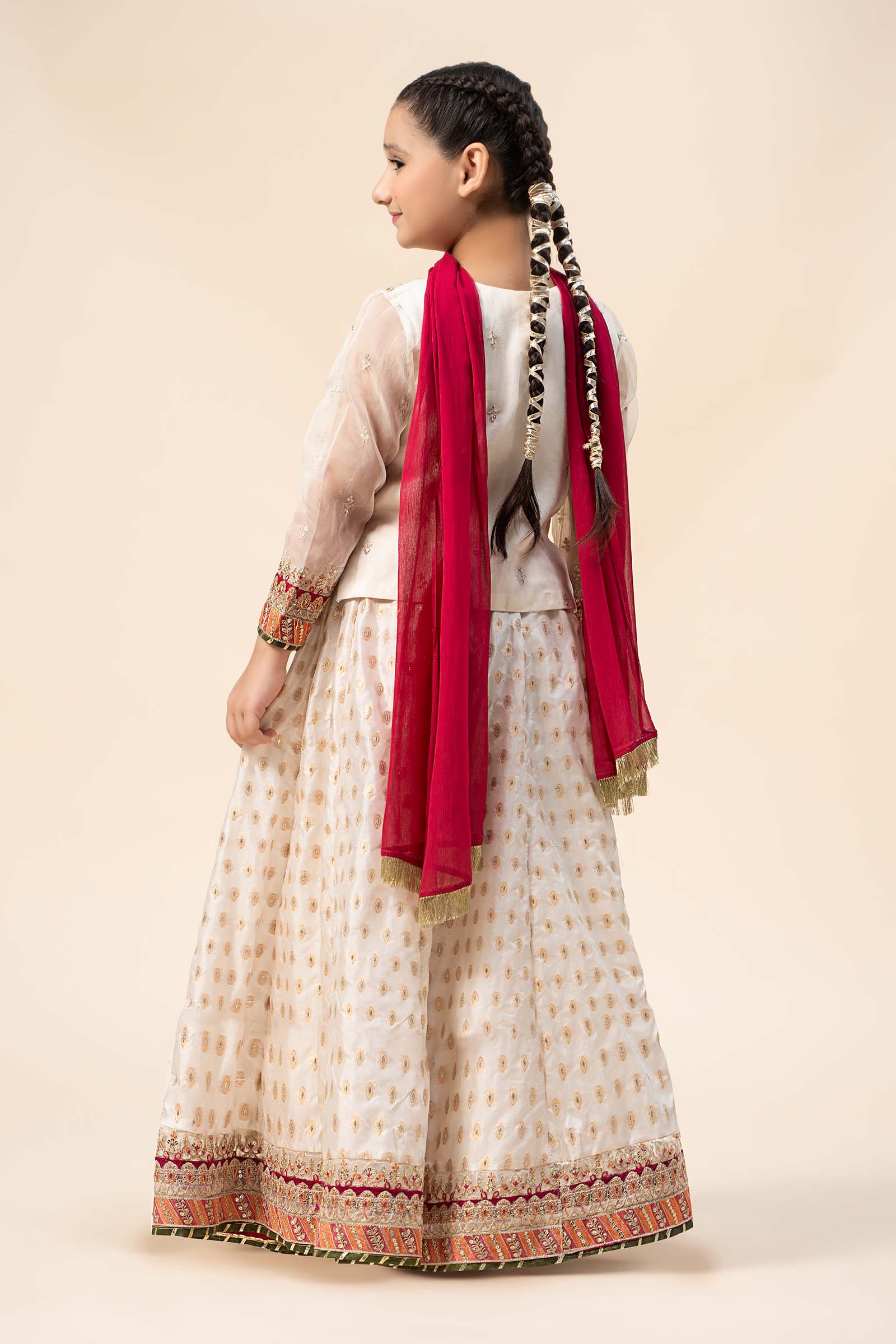 3 Piece Embroidered Organza Suit - Image 5