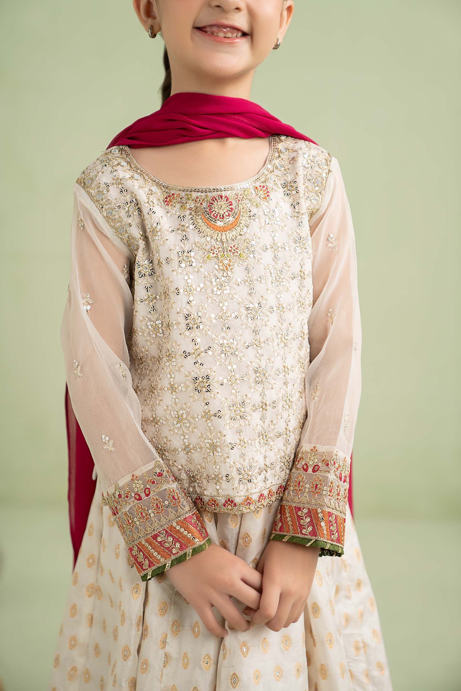 3 Piece Embroidered Organza Suit - Image 3