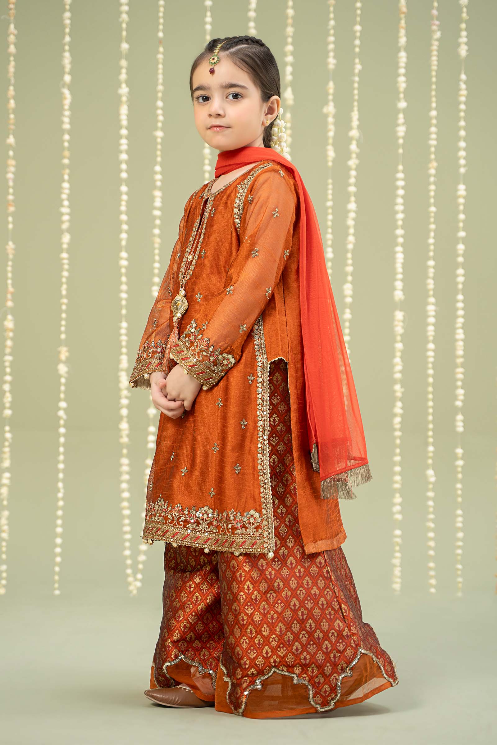 3 Piece Embroidered Paper Cotton Suit - Image 5