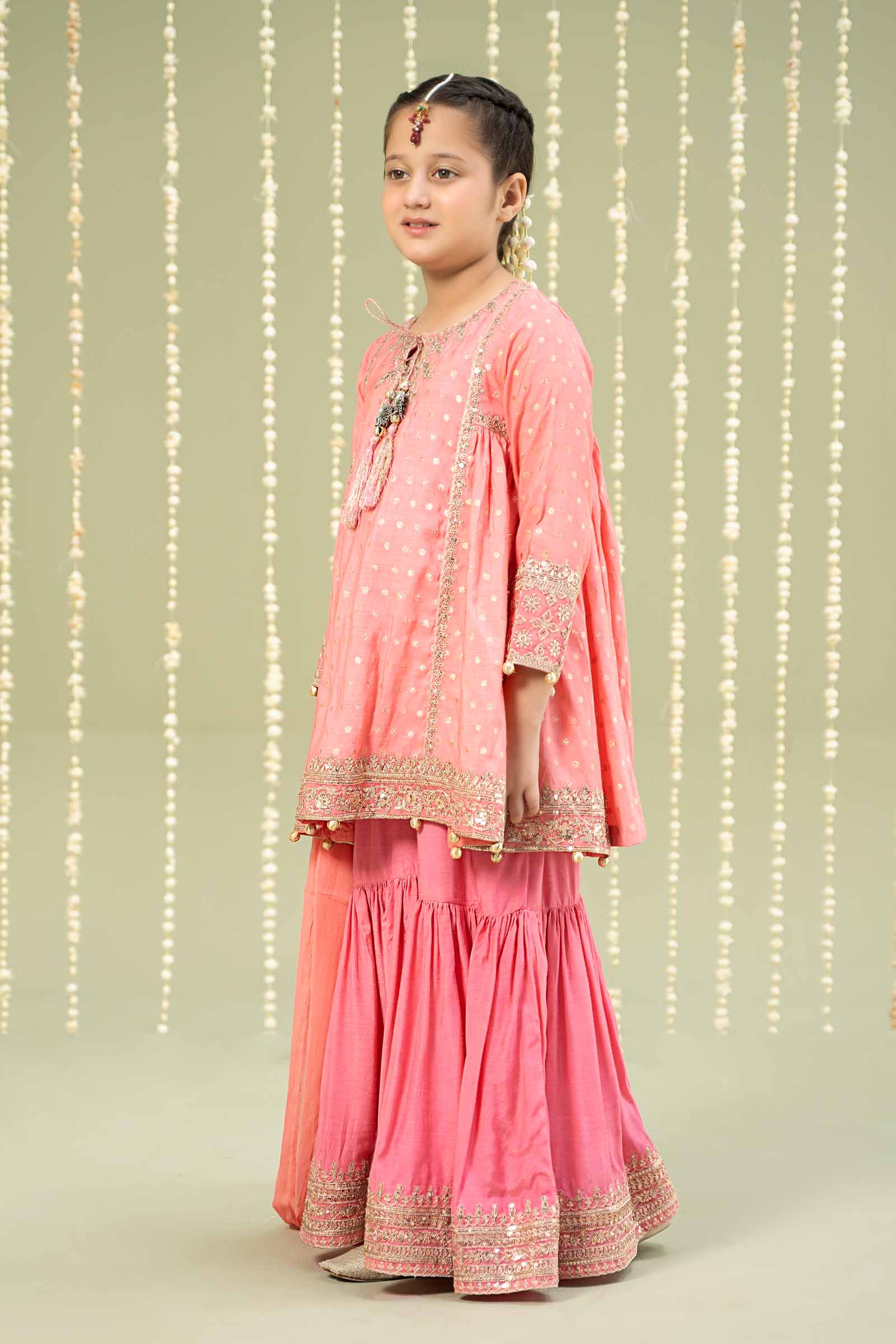 3 Piece Embroidered Paper Cotton Lurex Suit - Image 3