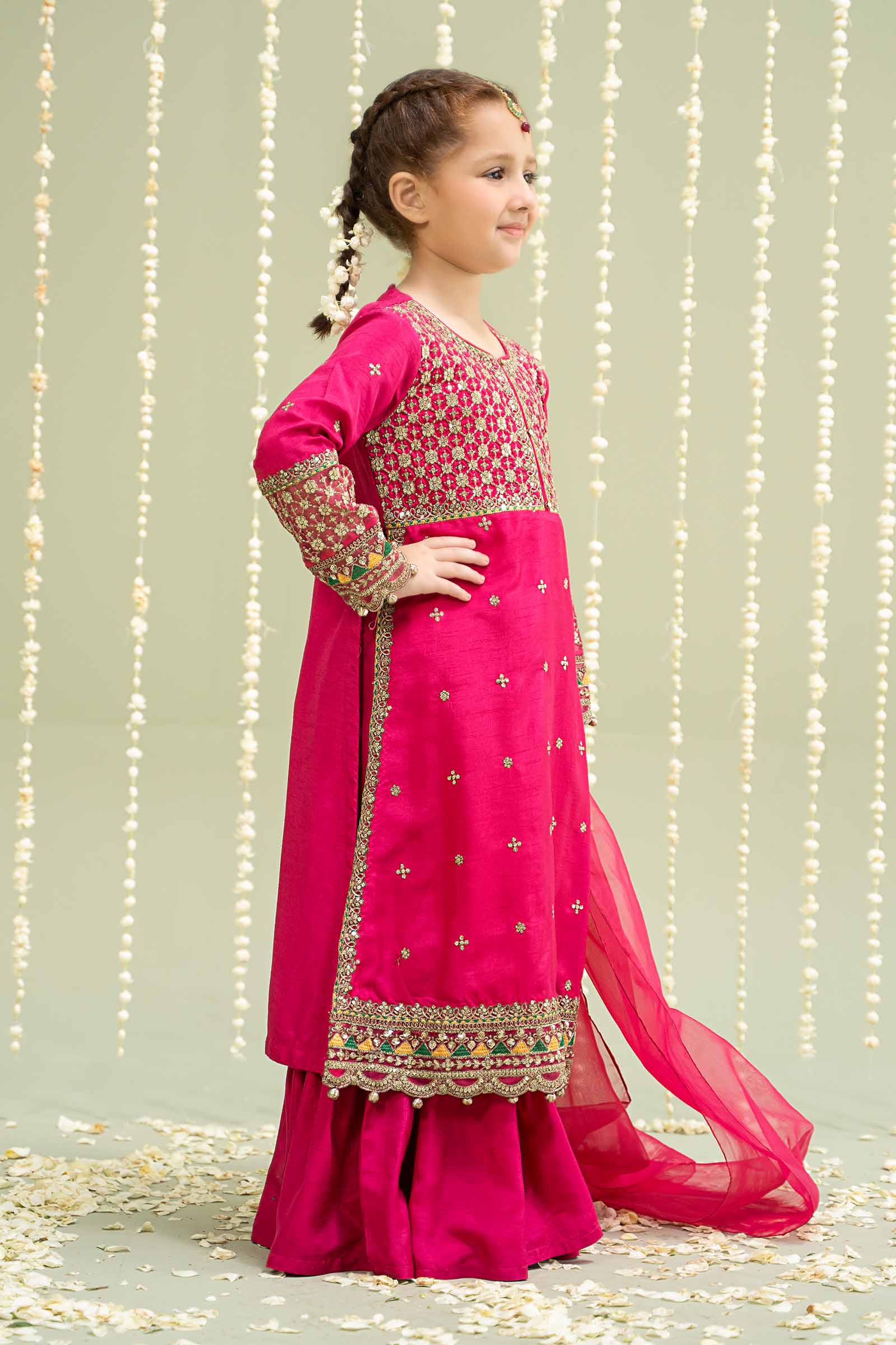 3 Piece Embroidered Raw Silk Suit - Image 3