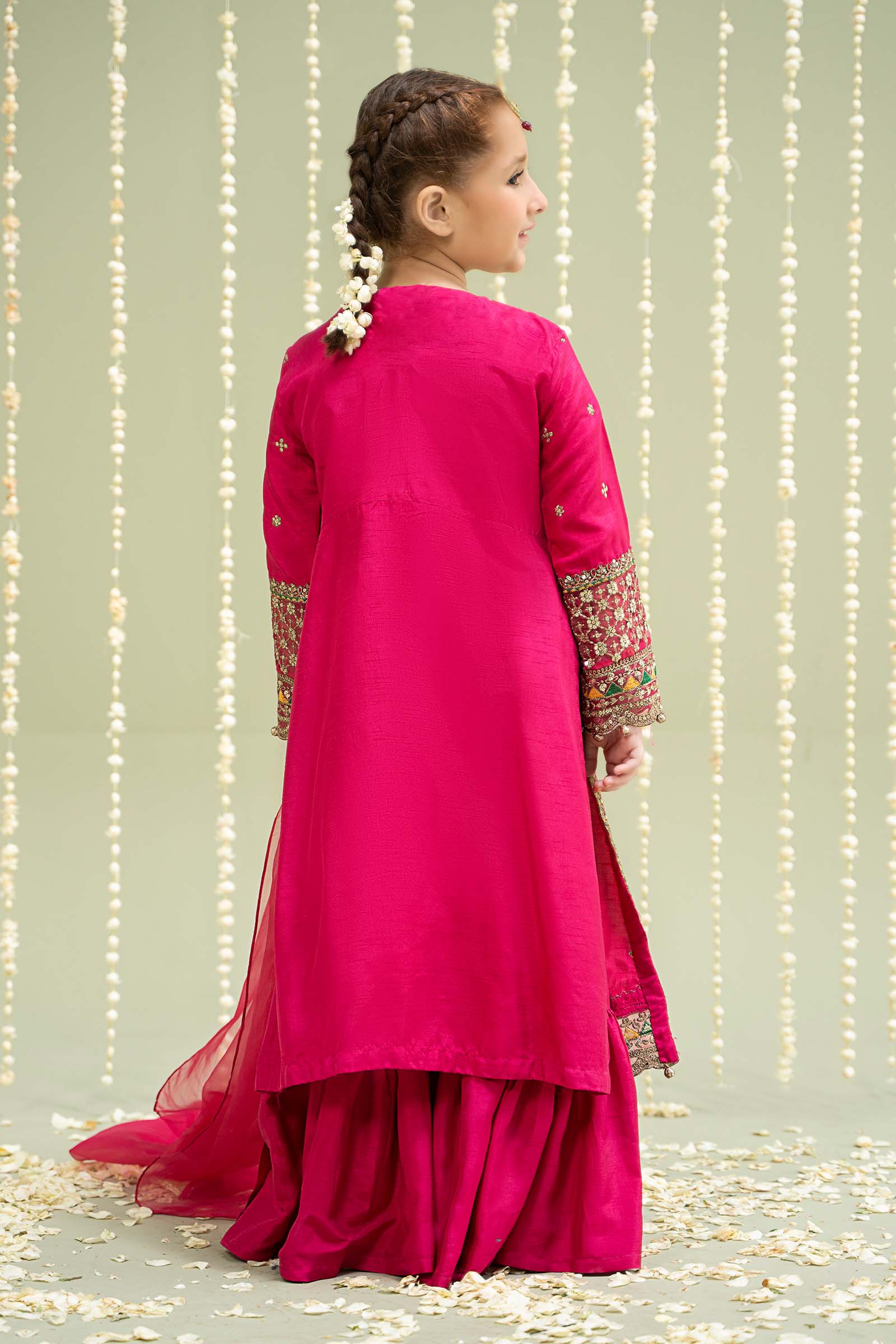 3 Piece Embroidered Raw Silk Suit - Image 4