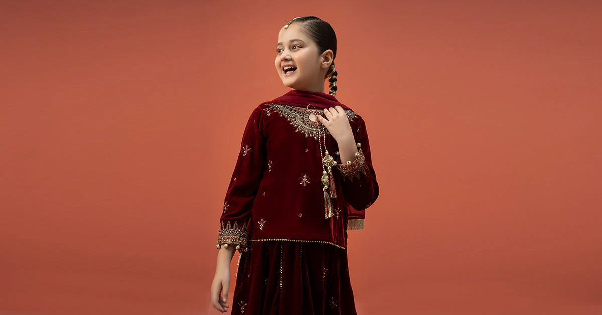 3 Piece Embroidered Velvet Suit - Image 8