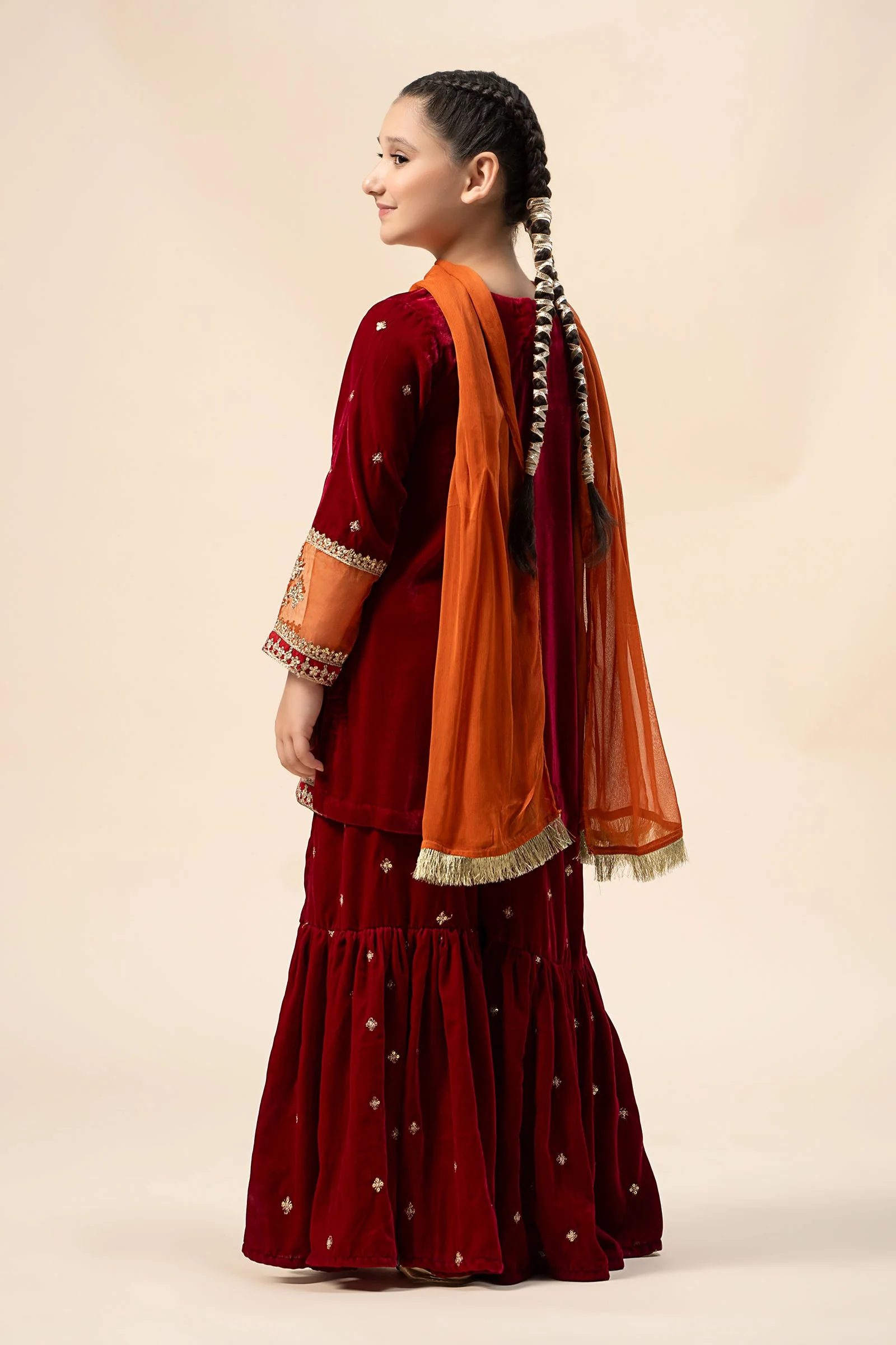 3 Piece Embroidered Velvet Suit - Image 5