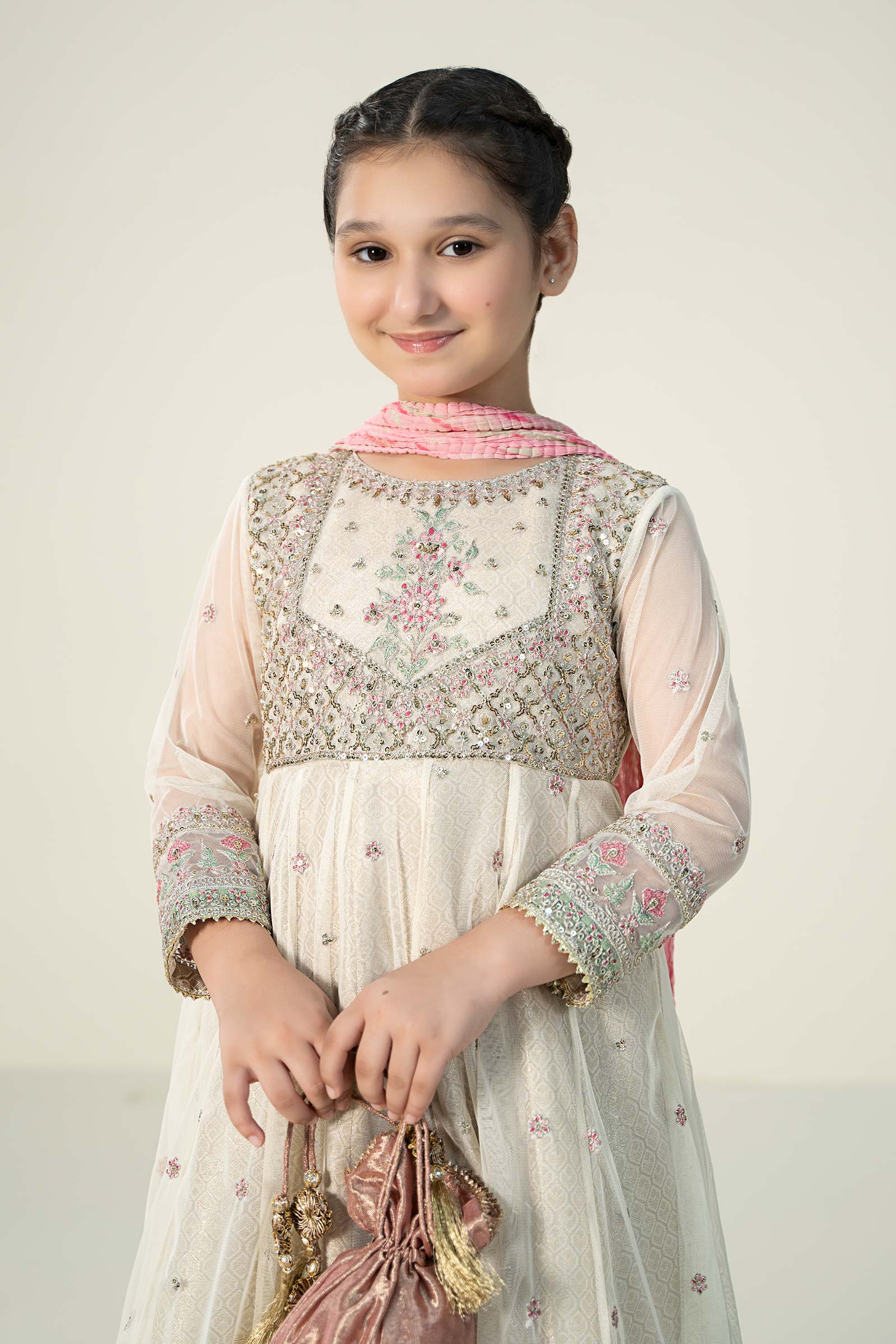 3 Piece Embroidered Net Suit - Image 2