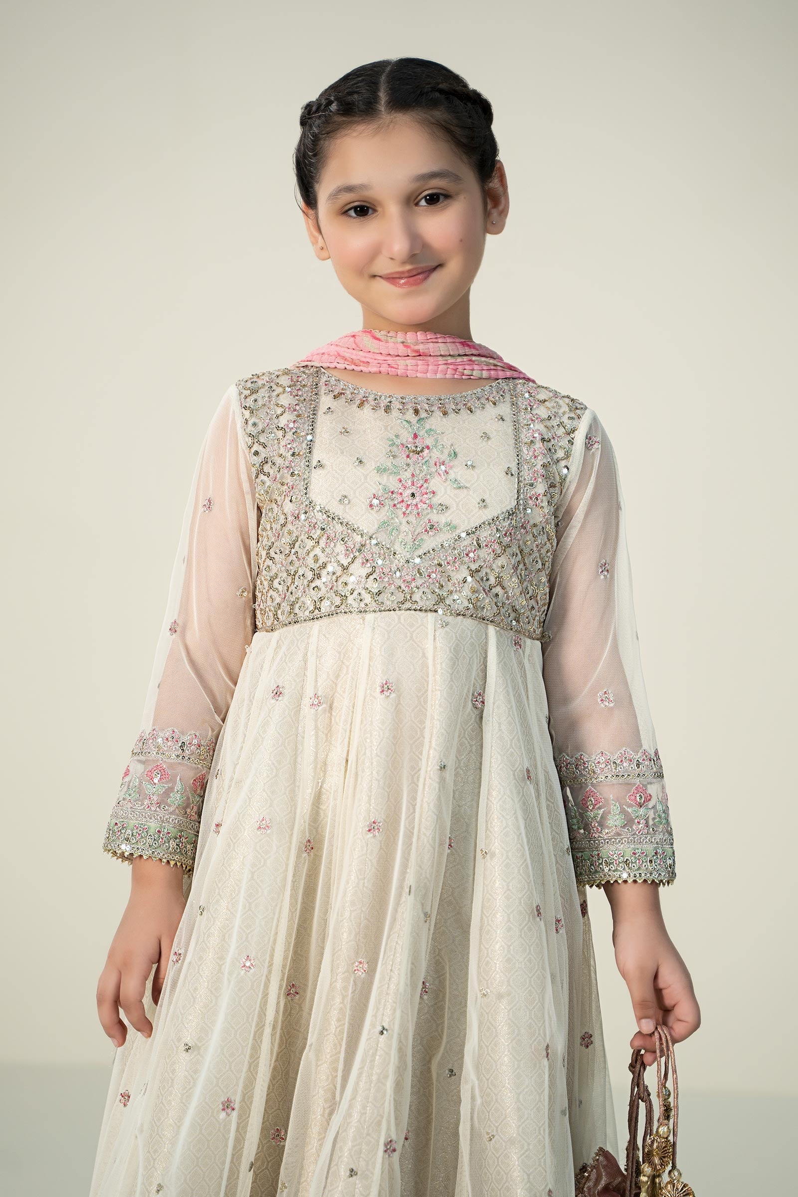 3 Piece Embroidered Net Suit - Image 3