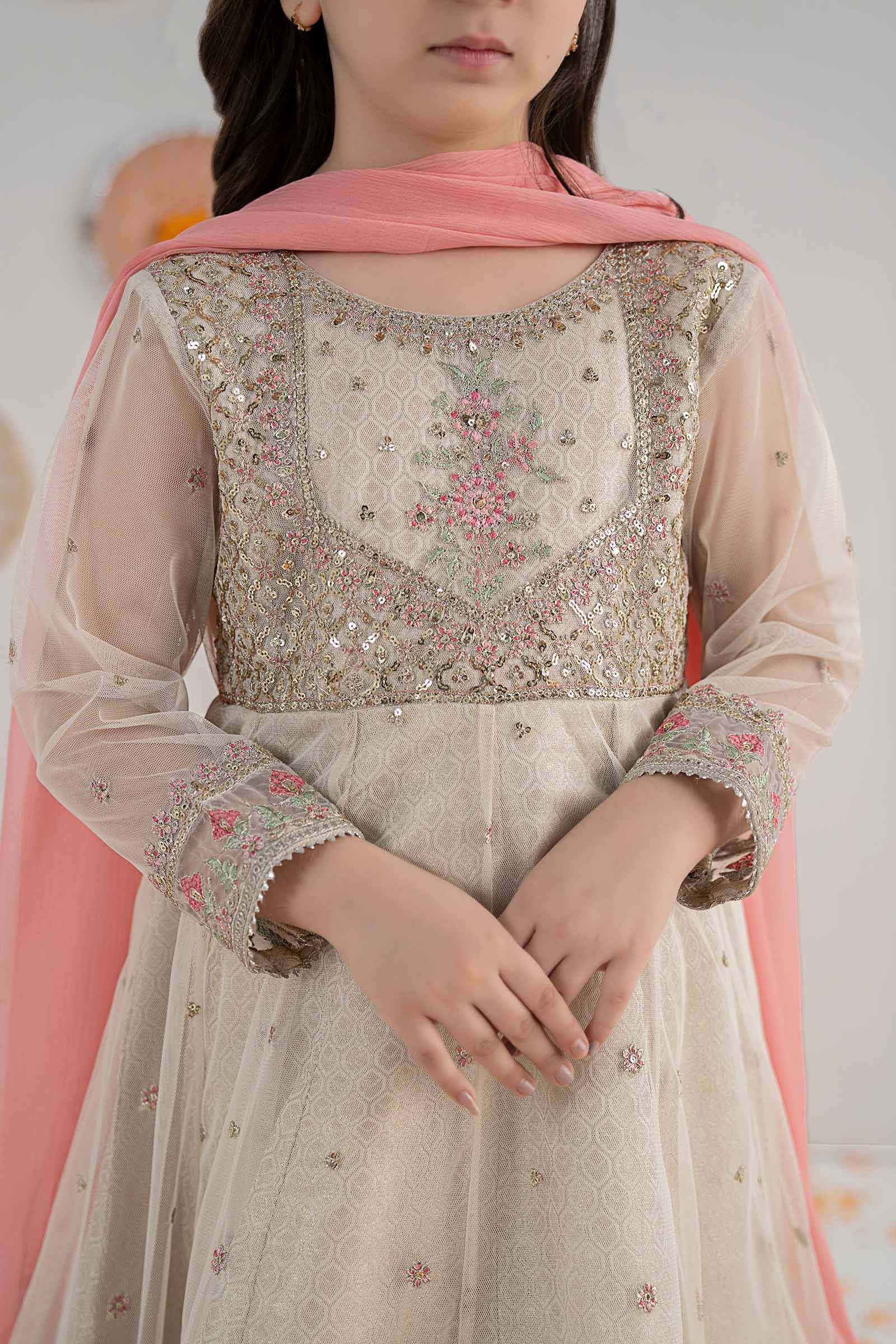 3 Piece Embroidered Net Suit - Image 4