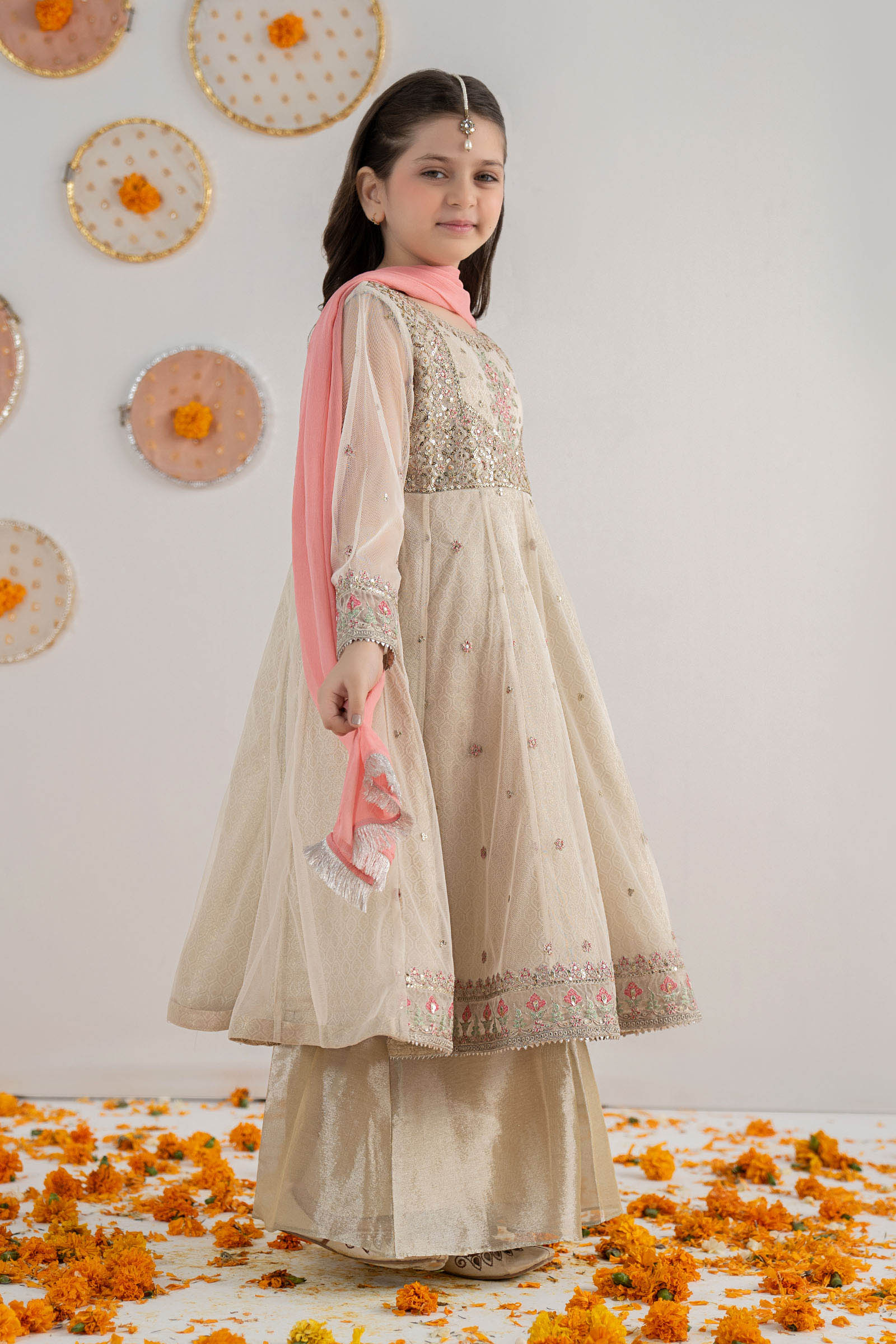 3 Piece Embroidered Net Suit - Image 7