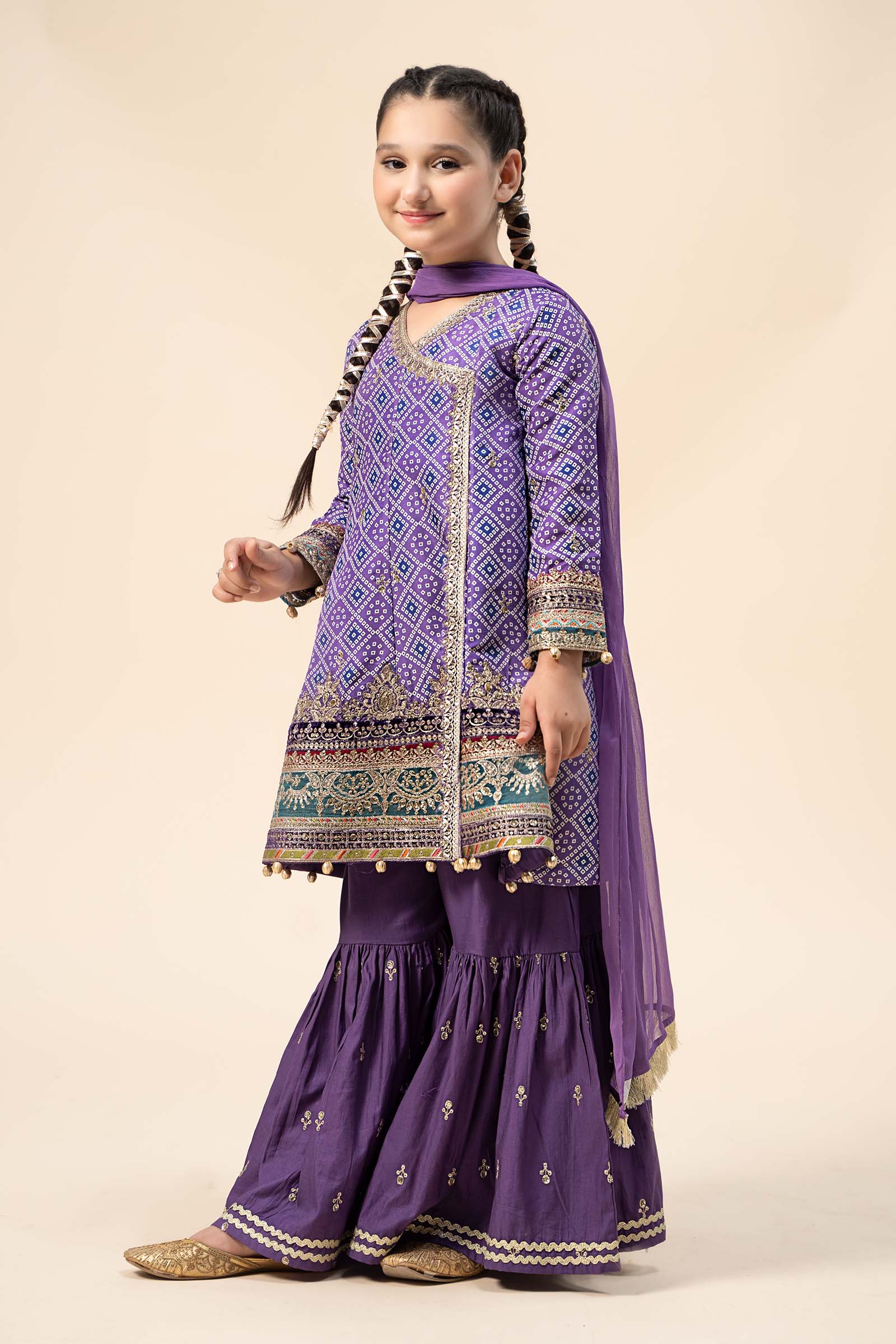 3 Piece Embroidered Raw Silk Suit - Image 10