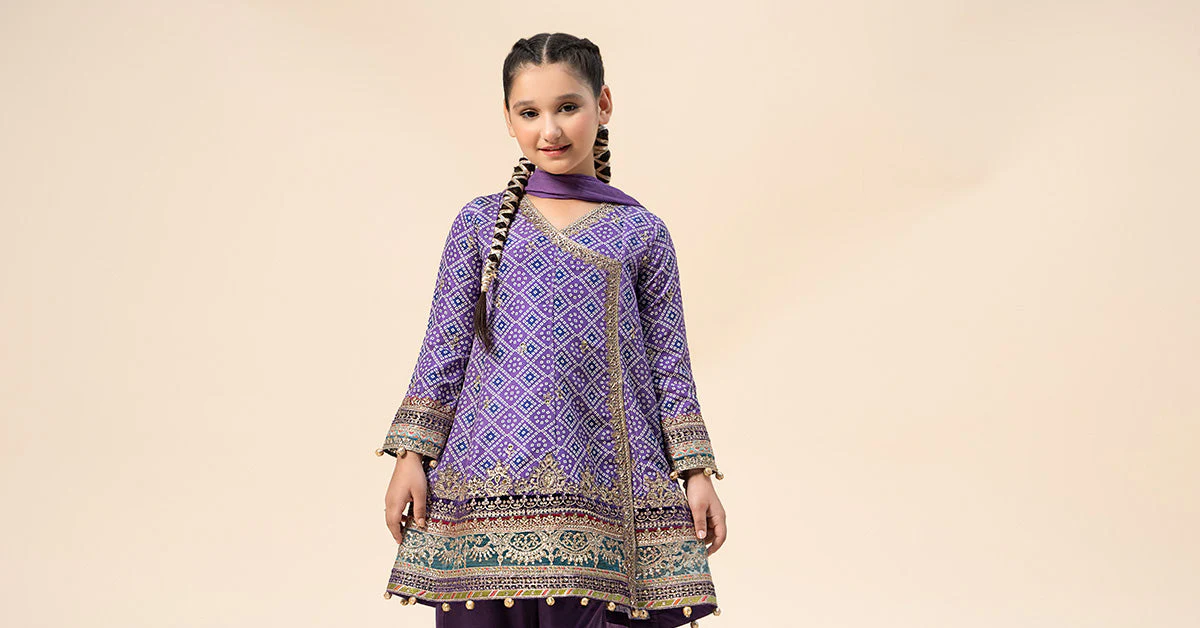 3 Piece Embroidered Raw Silk Suit - Image 12