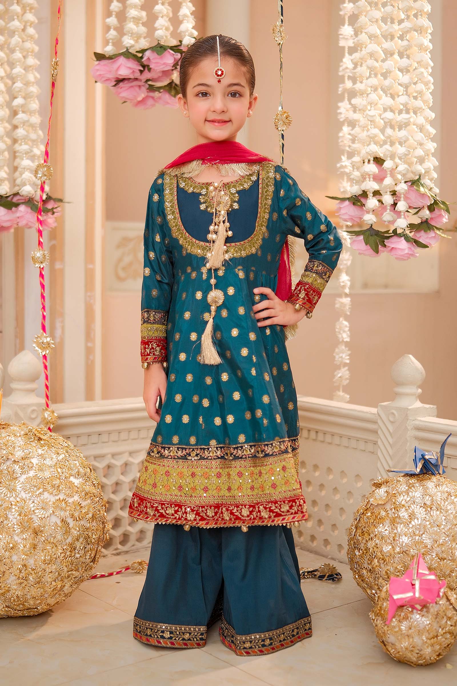3 Piece Embroidered Jamawar Suit