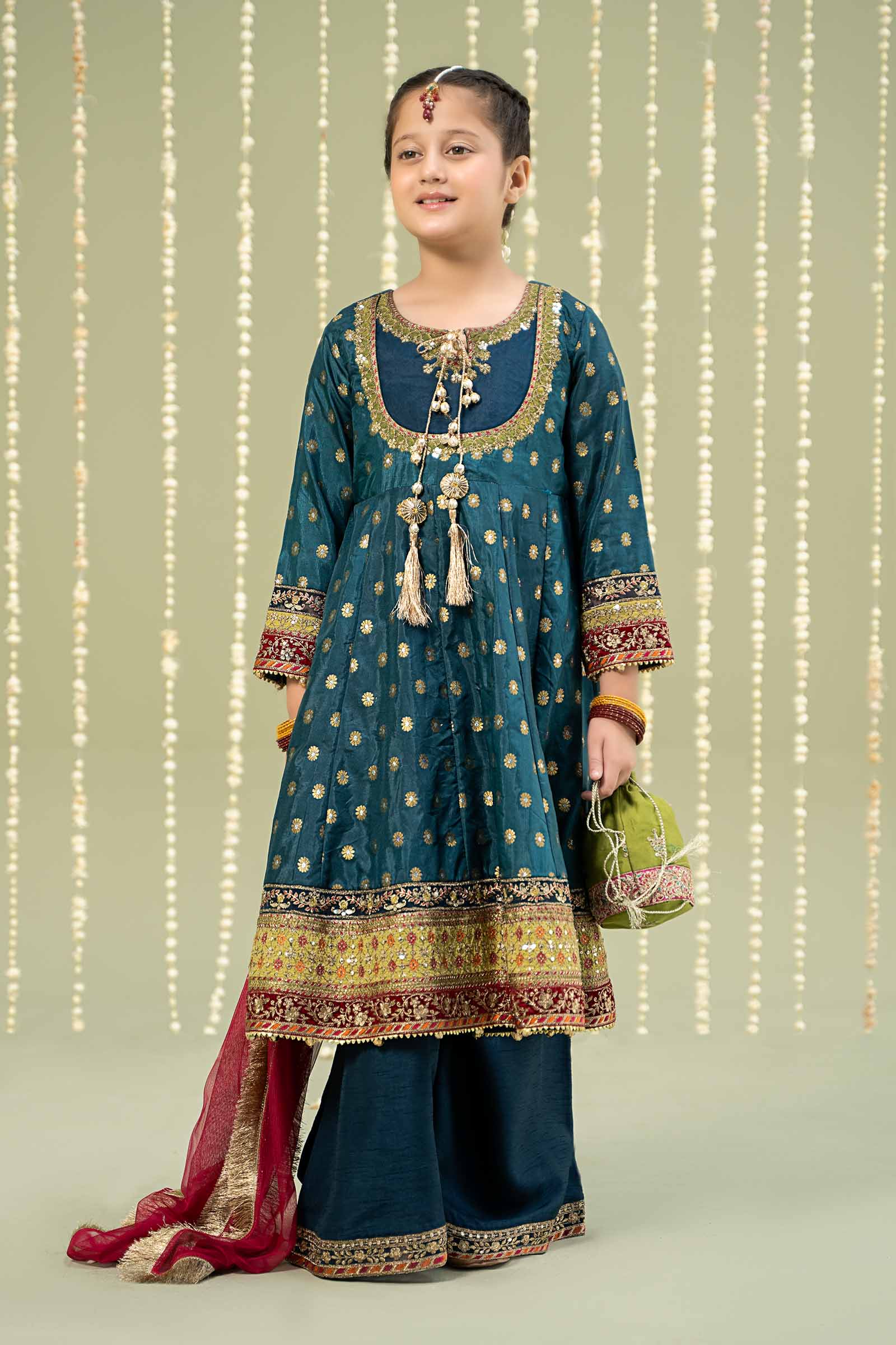 3 Piece Embroidered Jamawar Suit - Image 5