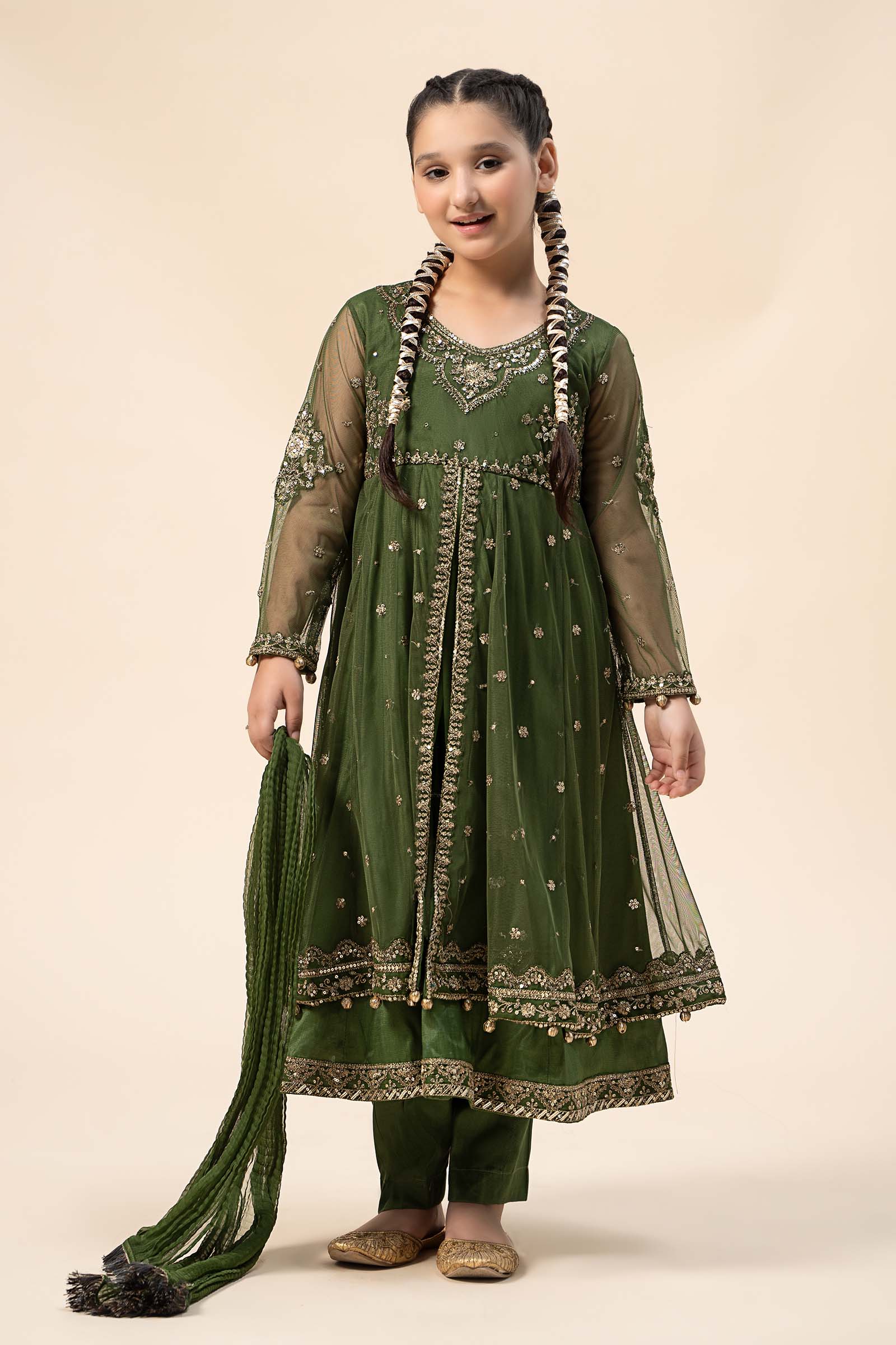 3 Piece Embroidered Net Suit