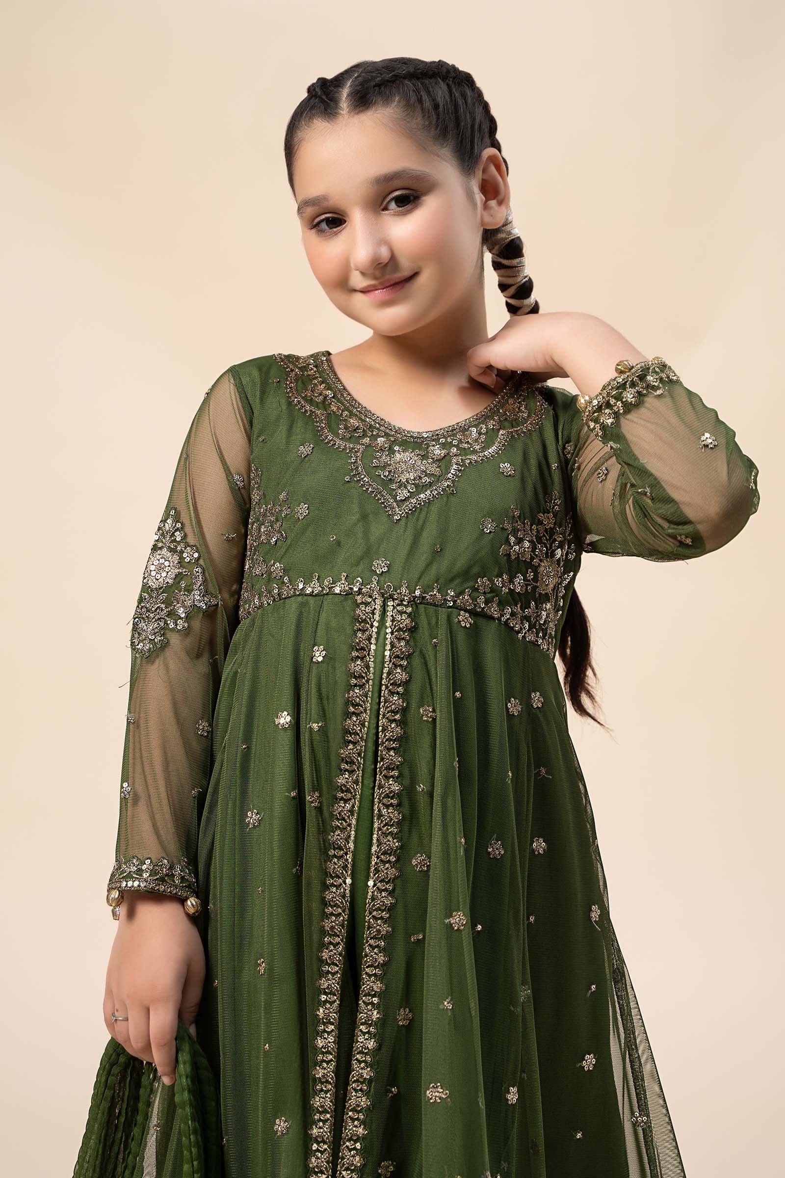 3 Piece Embroidered Net Suit - Image 3