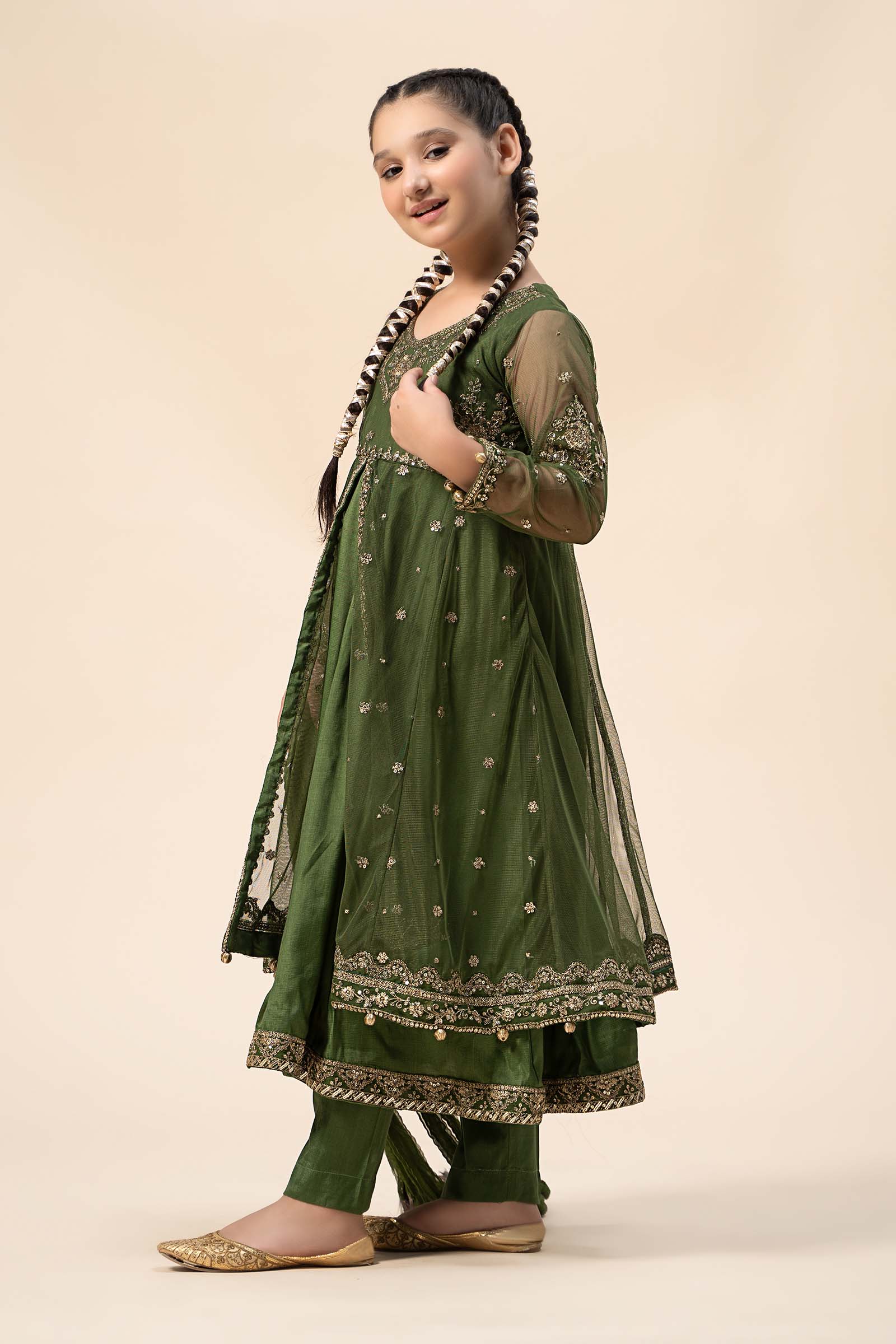 3 Piece Embroidered Net Suit - Image 4